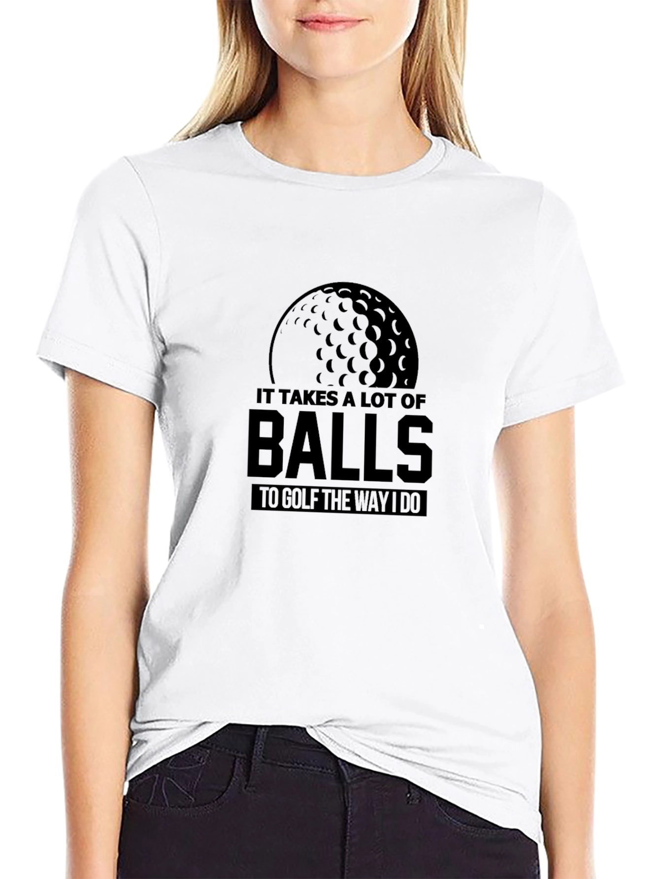 Black Funny Golf T-Shirt: It Takes a Lot of Balls view 9