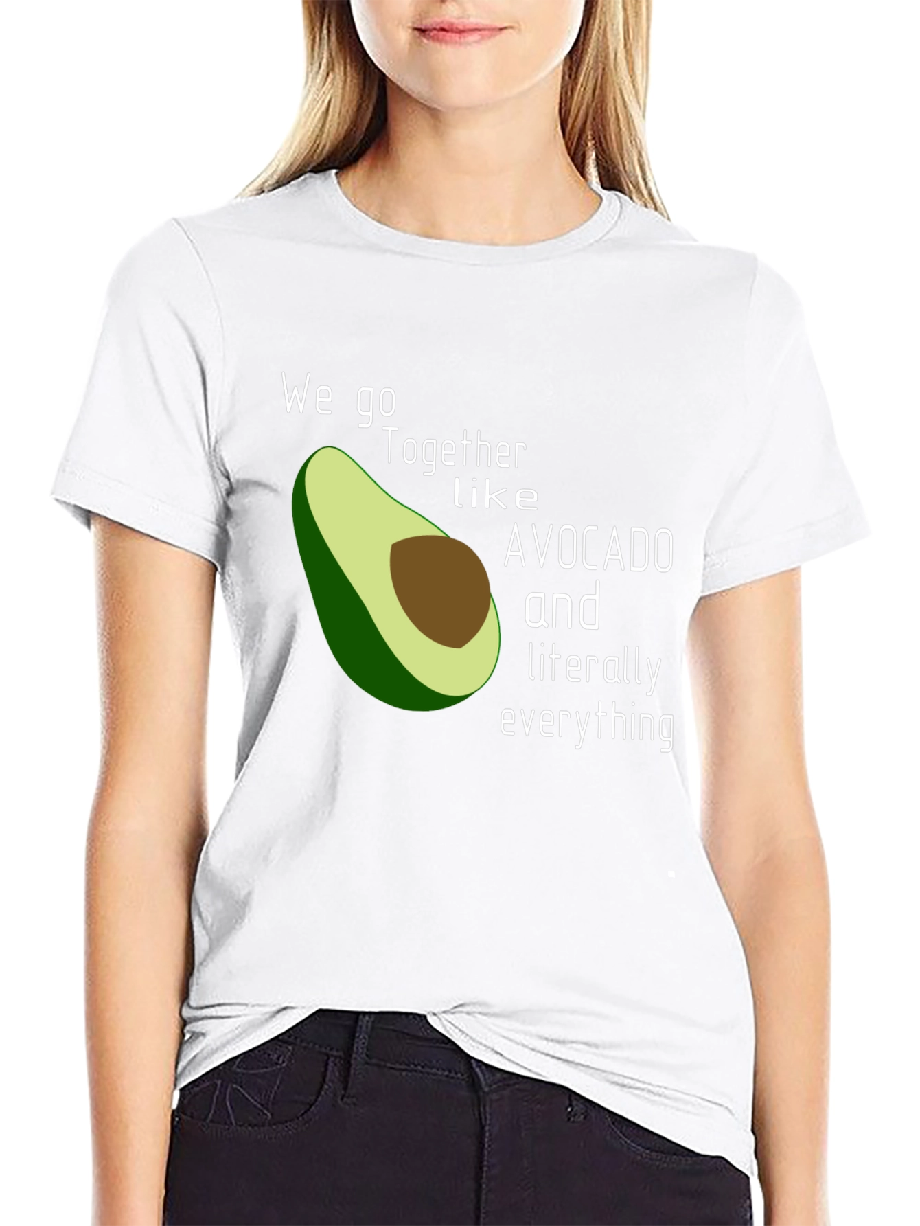 Black Avocado Love T-Shirt - We Go Together Like Avocado & Everything view 9