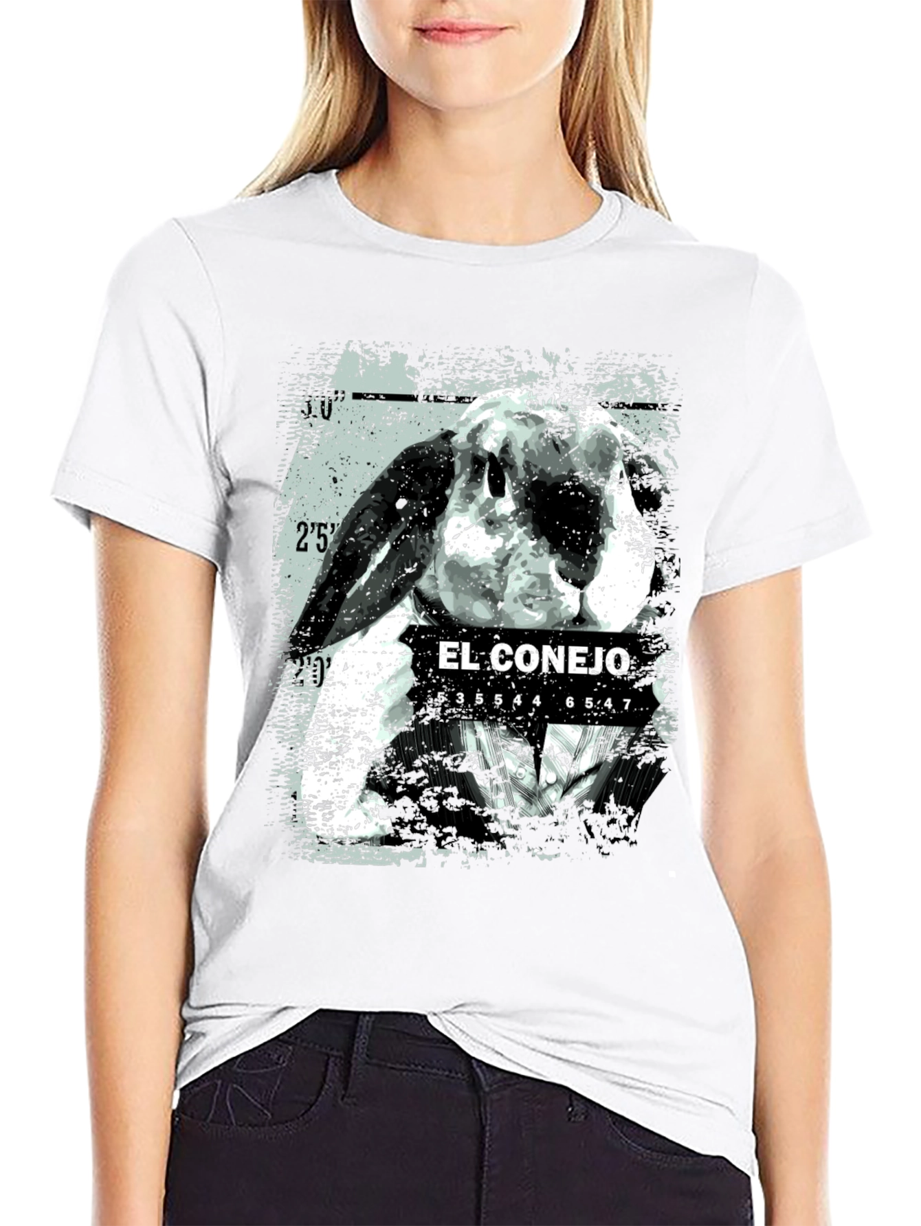 Black El Conejo Graphic T-Shirt - Black Cotton Tee view 9