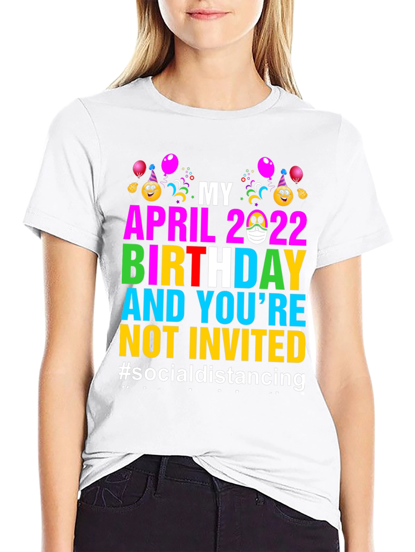 Black Funny Social Distancing Birthday T-Shirt view 9