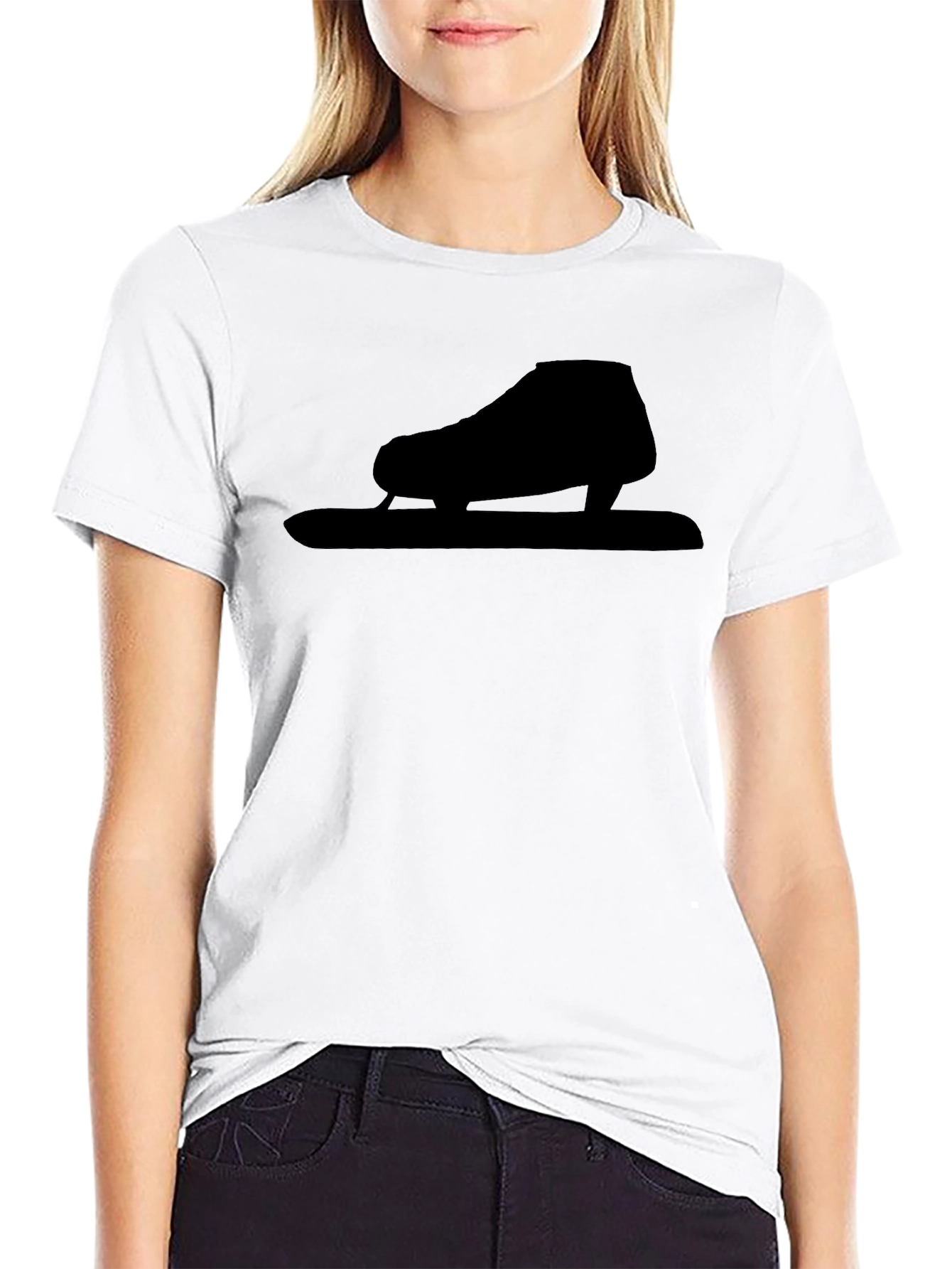 Black Figure Skating Graphic Tee - Black Cotton Blend Comfort view 9