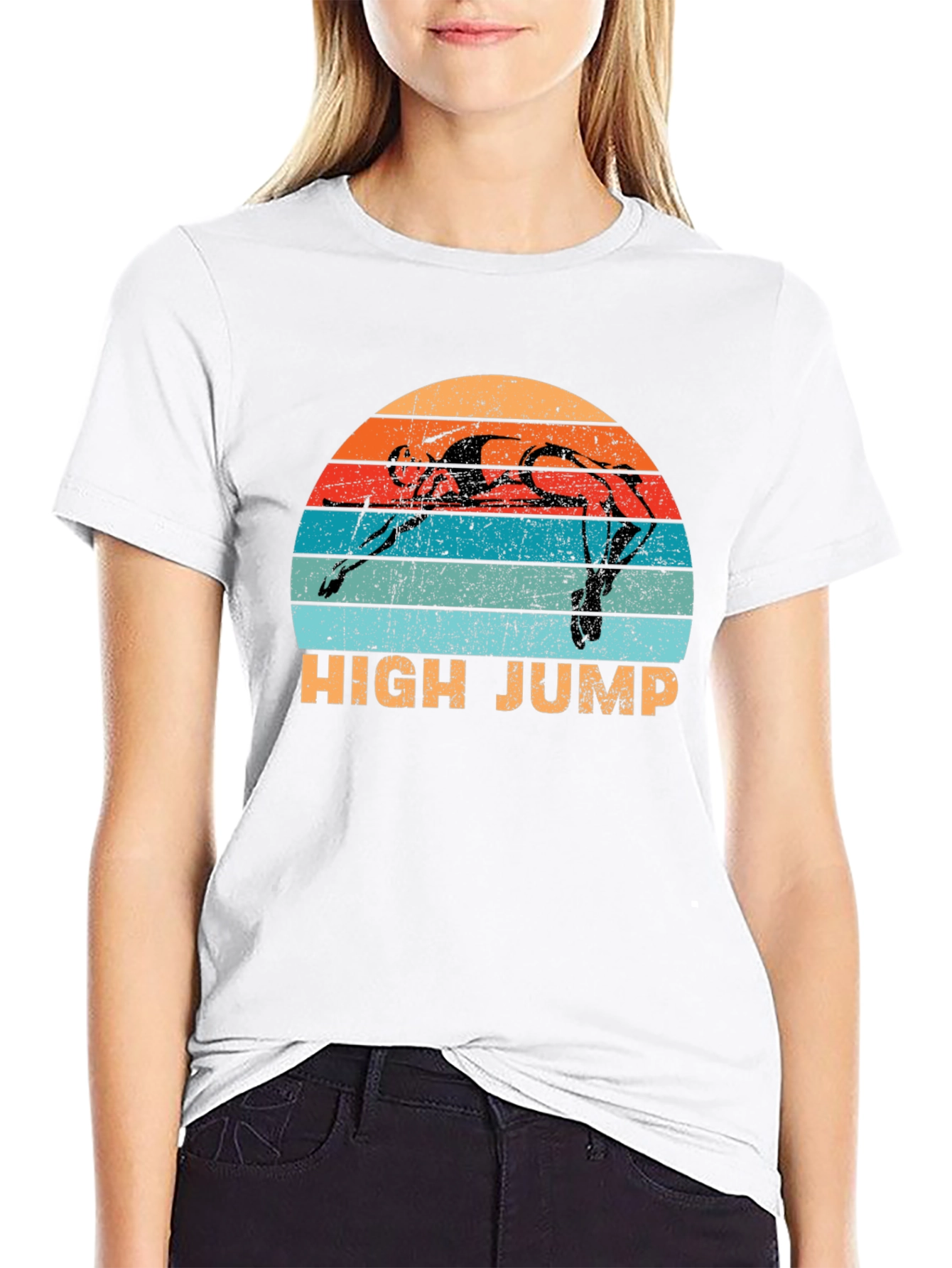 Black High Jump Retro Sunset Graphic Tee - Sport Shirt view 9
