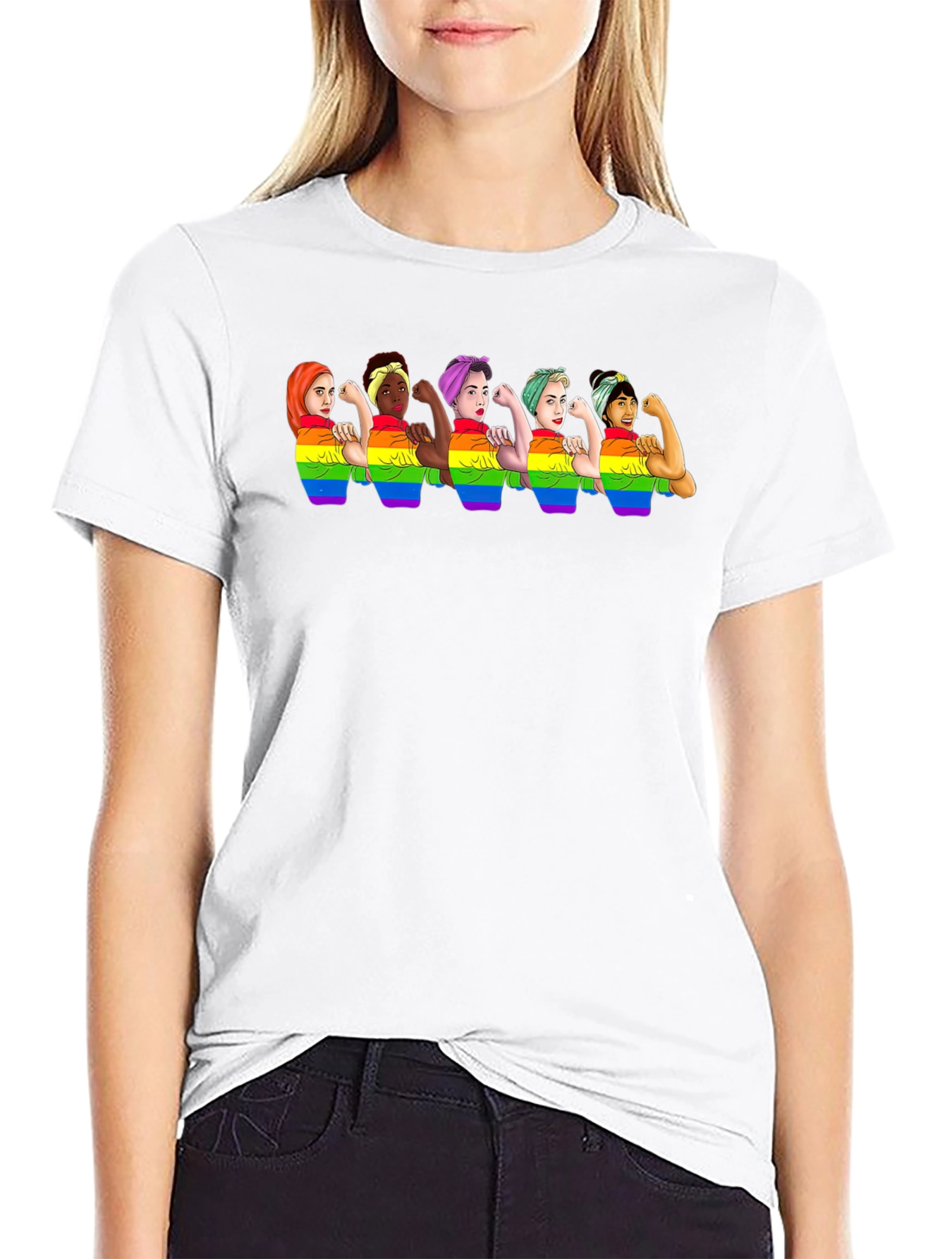 Black Feminist LGBT Pride Black T-Shirt view 9