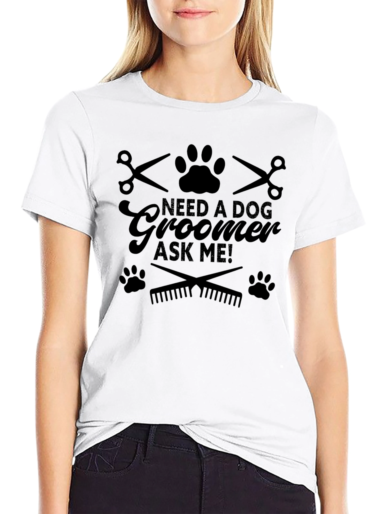 Black Dog Groomer T-Shirt - Ask Me! Pet Care Tee view 9