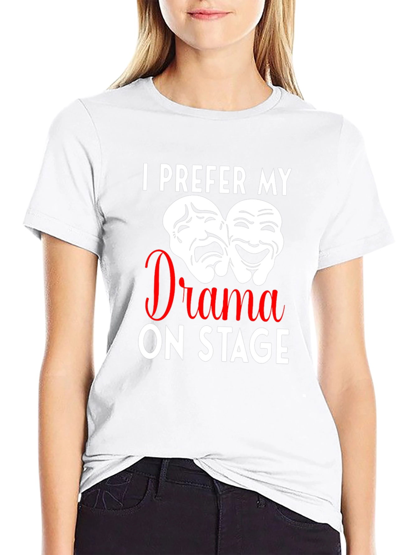 Black Drama On Stage T-Shirt, Theater Mask Design view 9