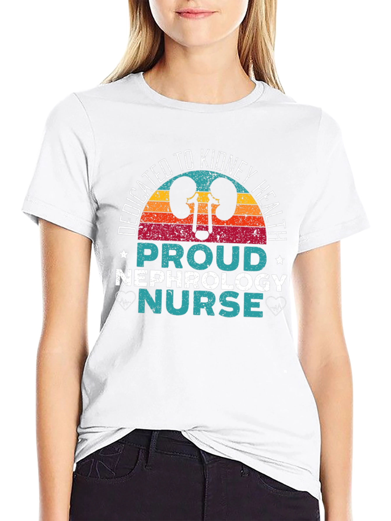 Black Dedicated Kidney Health Nephrology Nurse T-Shirt view 9