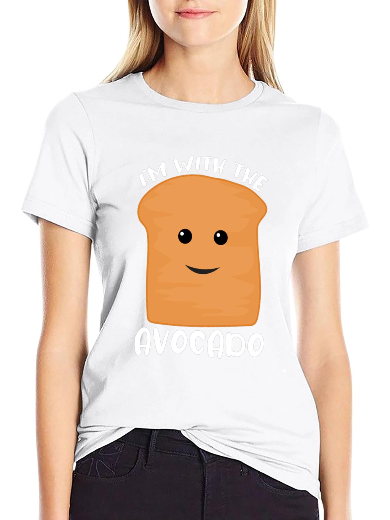 Black I'm with the Avocado Funny Graphic Tee view 9