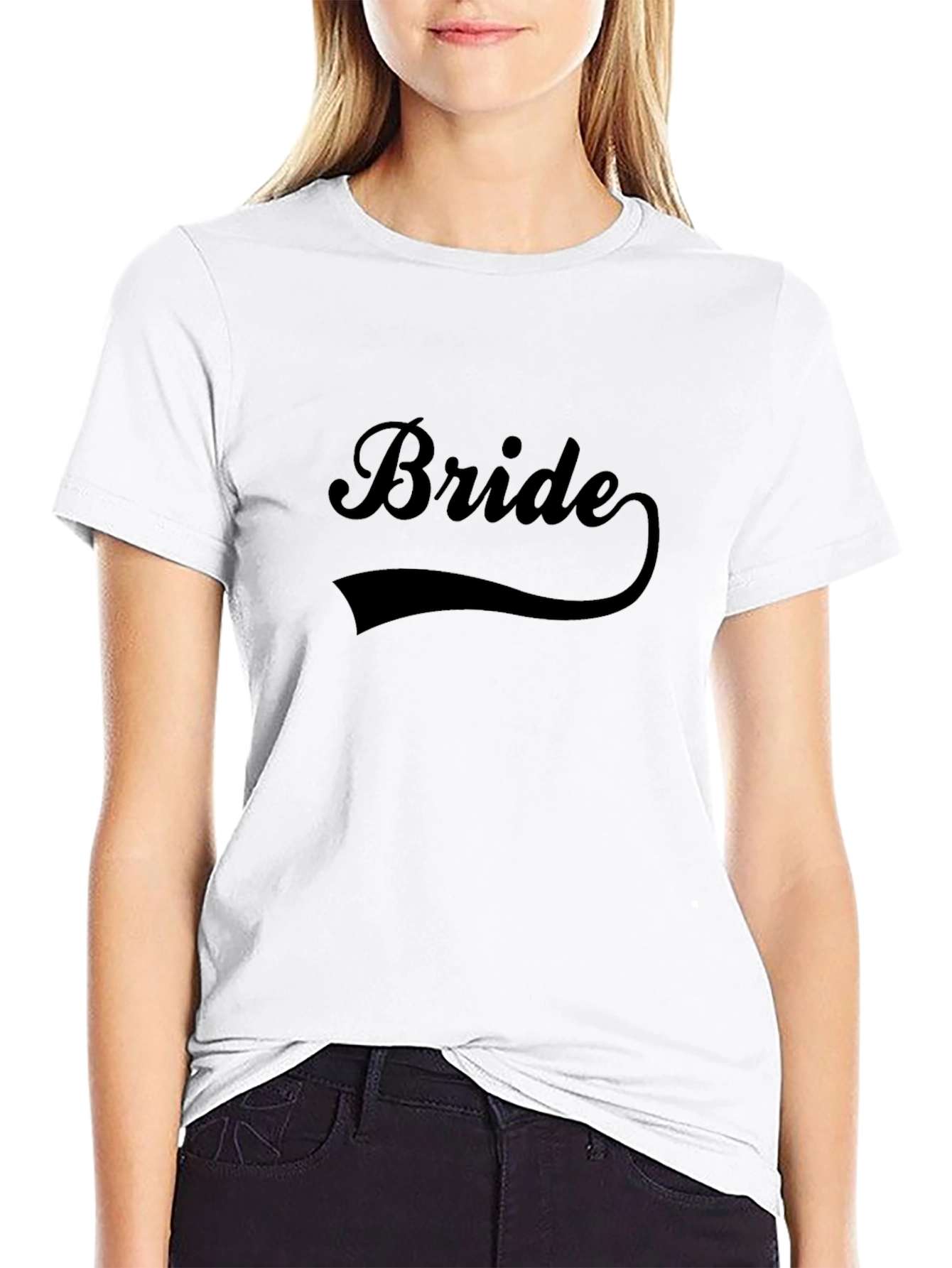 Bride T-Shirt - Black Crew Neck Wedding Tee - 9
