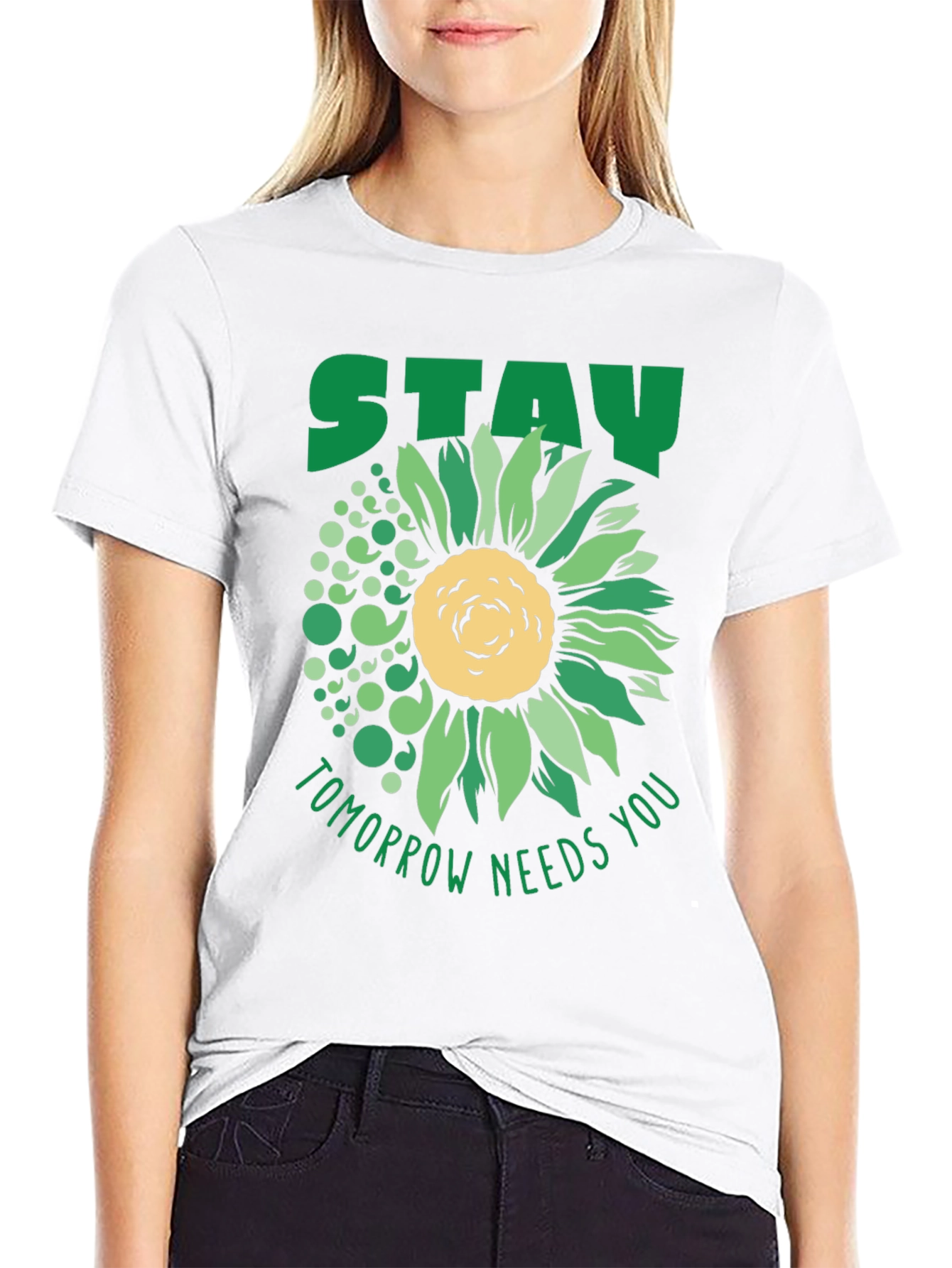 Black Stay Tomorrow Needs You Sunflower T-Shirt view 9