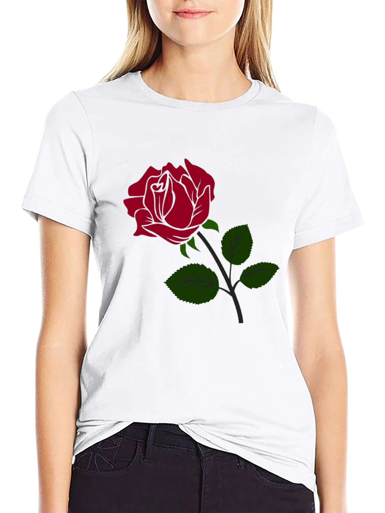Black Rose Graphic Black T-Shirt view 9