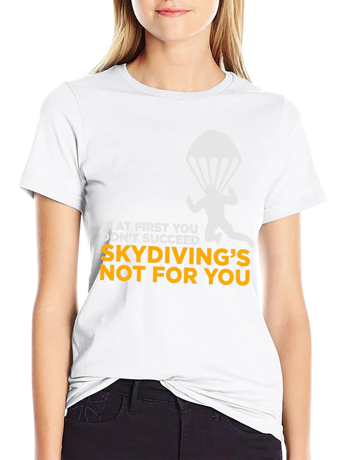 Black Skydiving Humor T-Shirt - If At First You Don't Succeed view 9