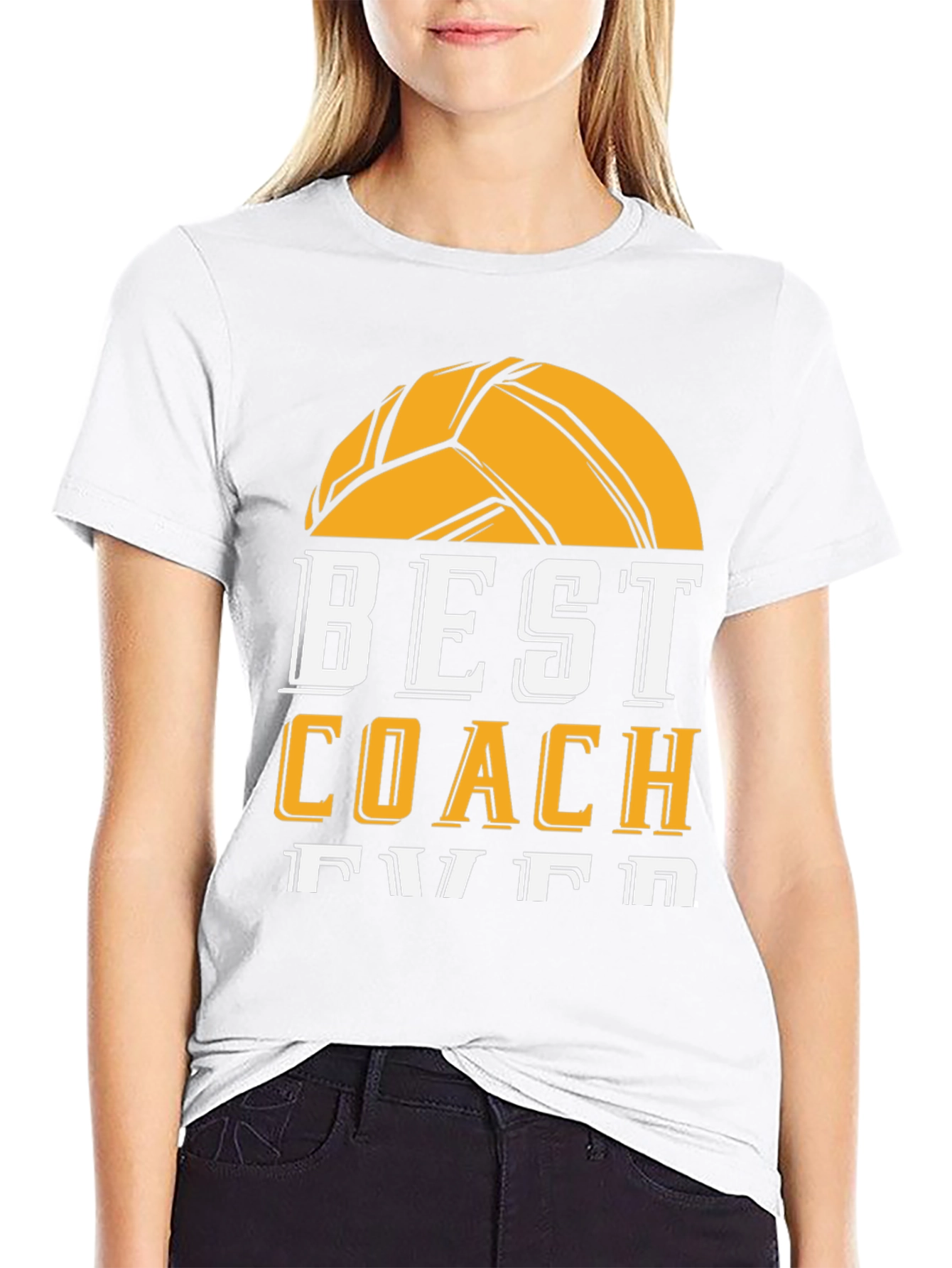 Black Best Coach Ever Volleyball Graphic Tee view 9