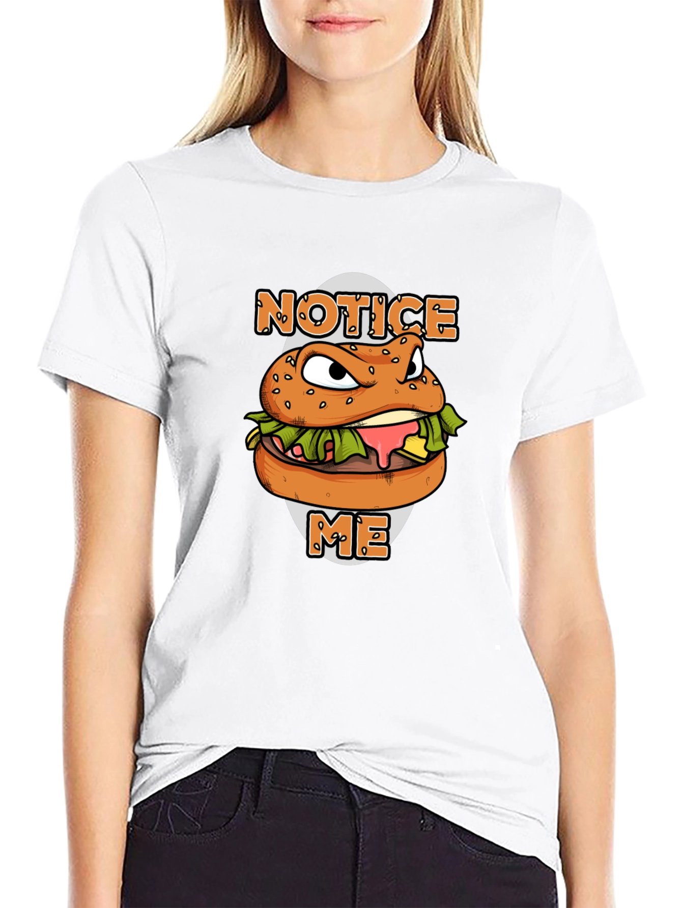 Black Notice Me Burger Graphic T-Shirt view 9