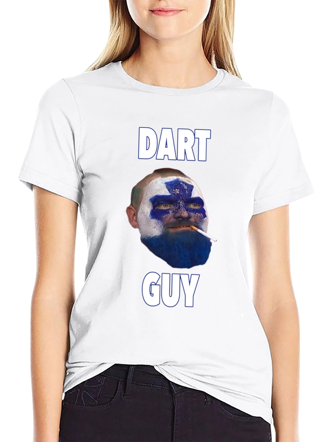 Black Dart Guy T-Shirt - Funny Graphic Tee view 9