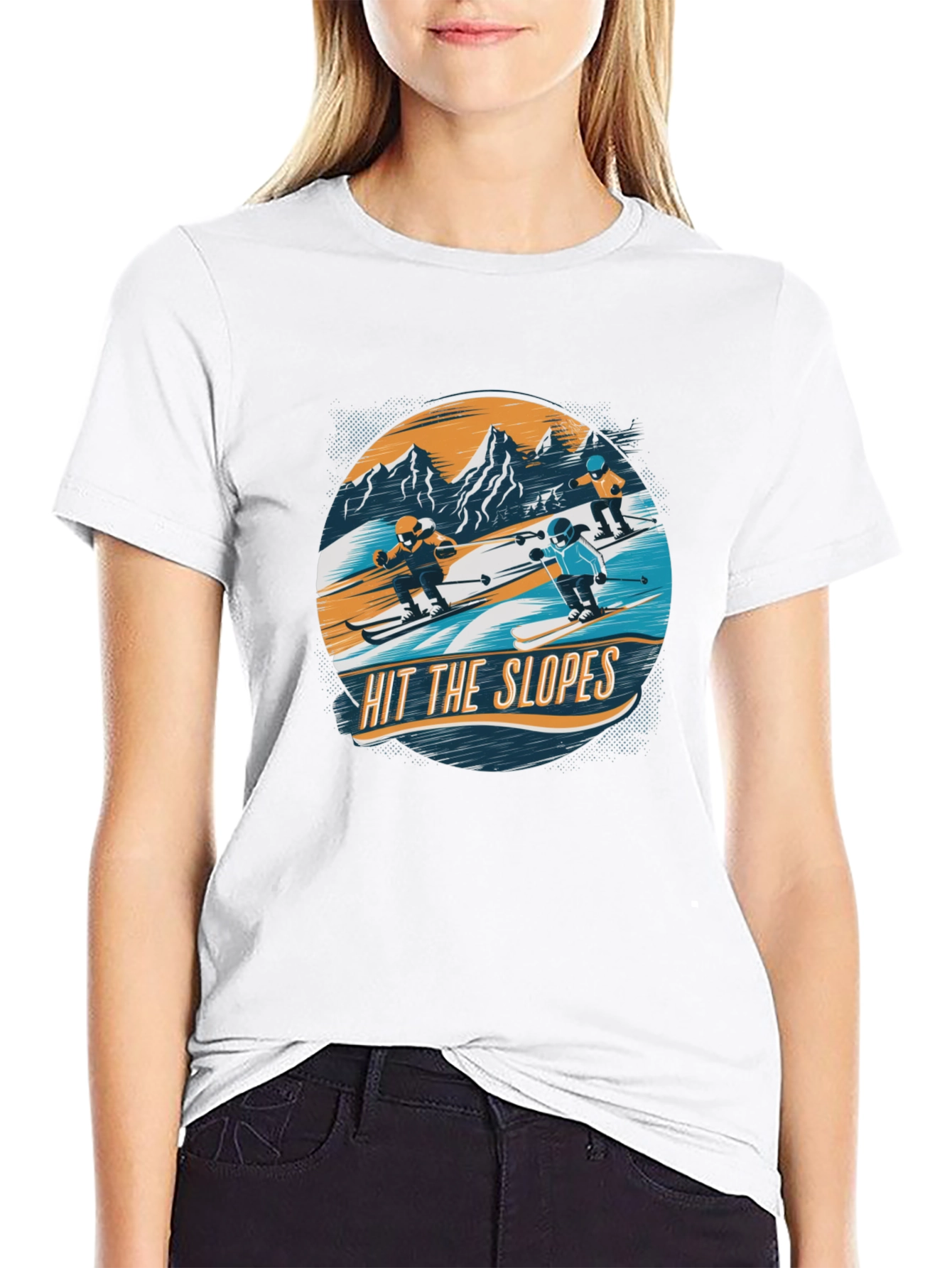 Hit the Slopes Graphic Tee - Black Cotton T-Shirt - 9
