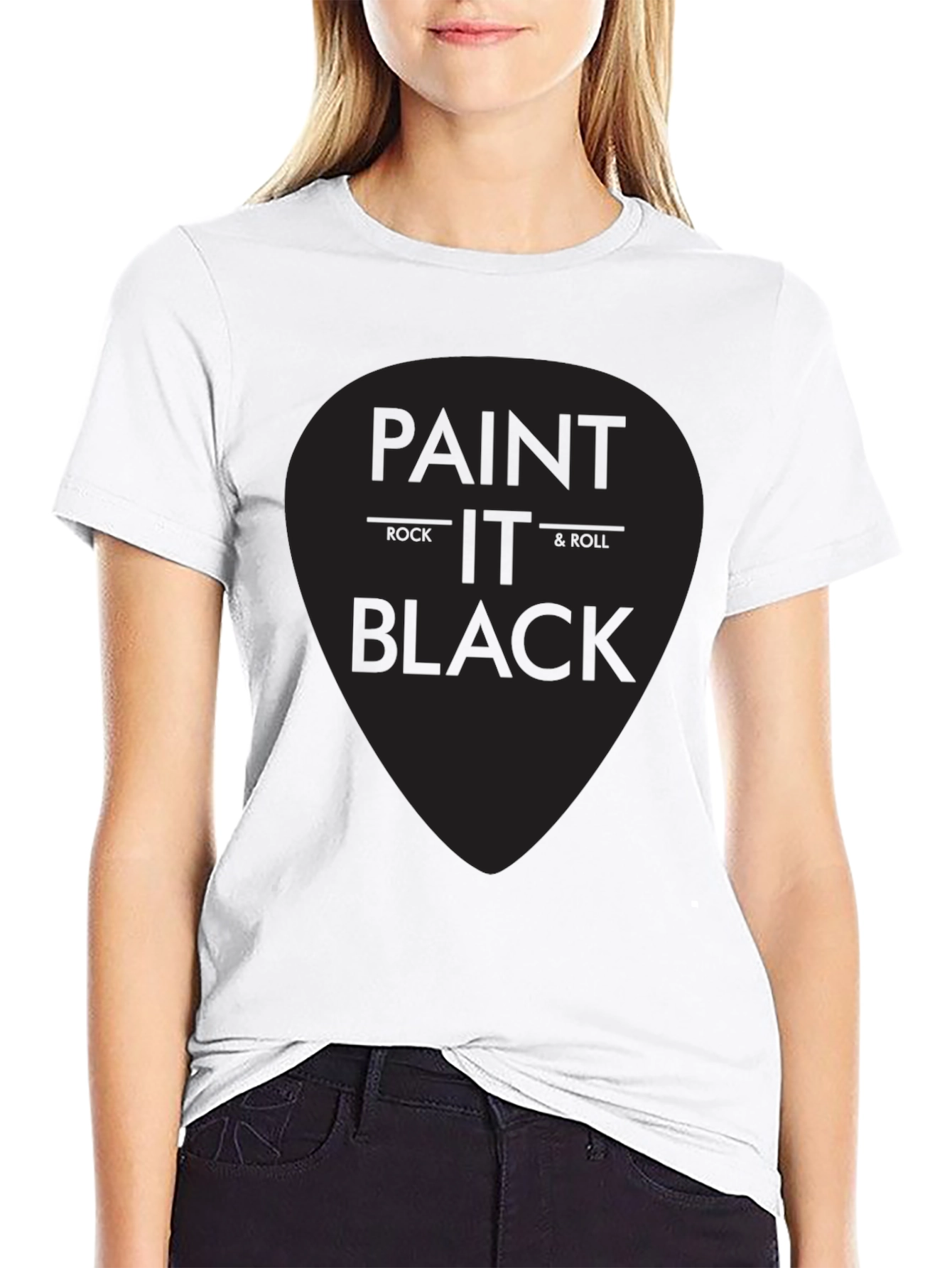 Black Paint It Black Rock & Roll Graphic T-Shirt view 9