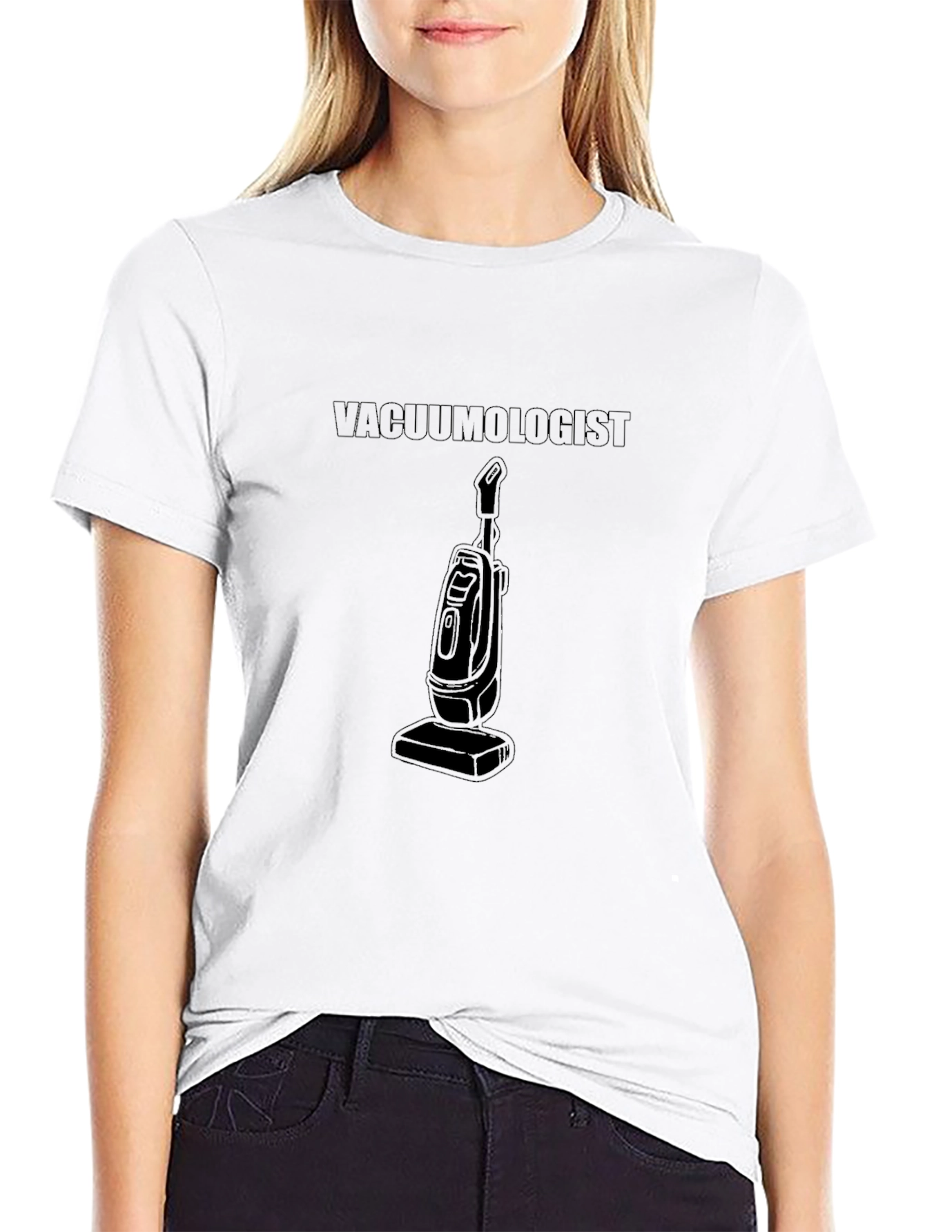 Black Vacuumologist Black T-Shirt: Humorous & Practical view 9