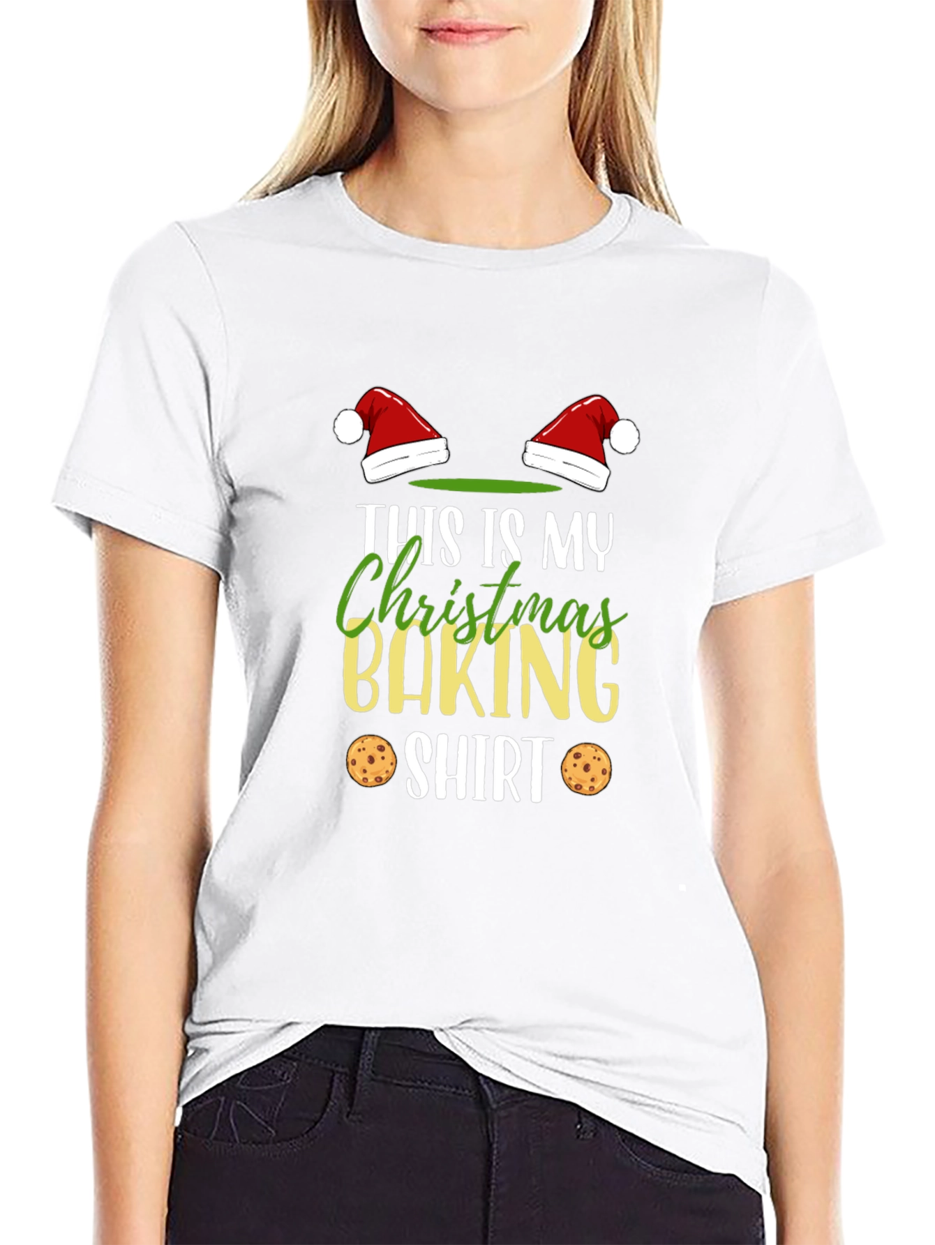 Black Christmas Baking Shirt - Festive Holiday Apparel view 9