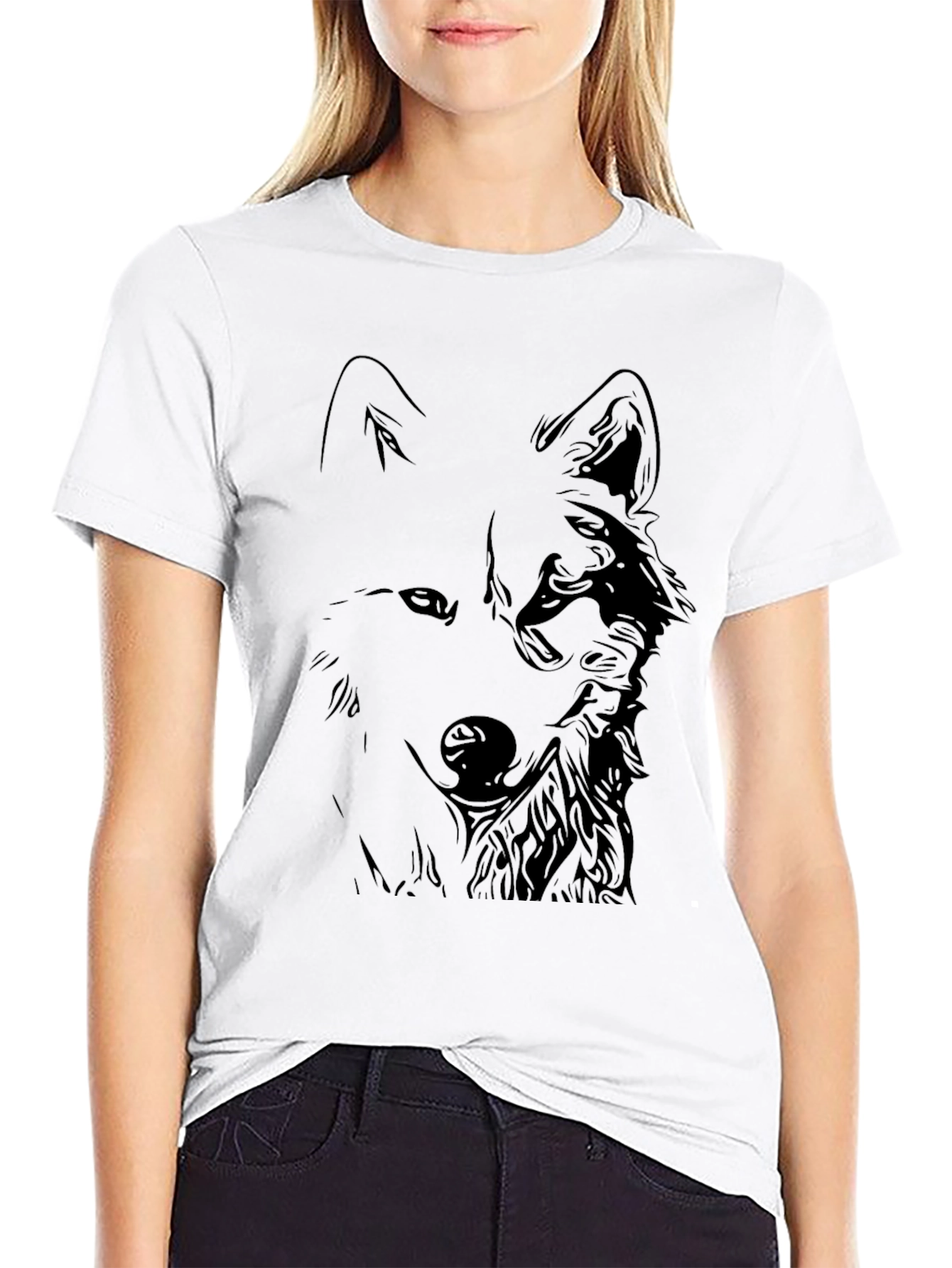 Black Black Wolf Graphic Tee - Stylish Men's T-Shirt view 9