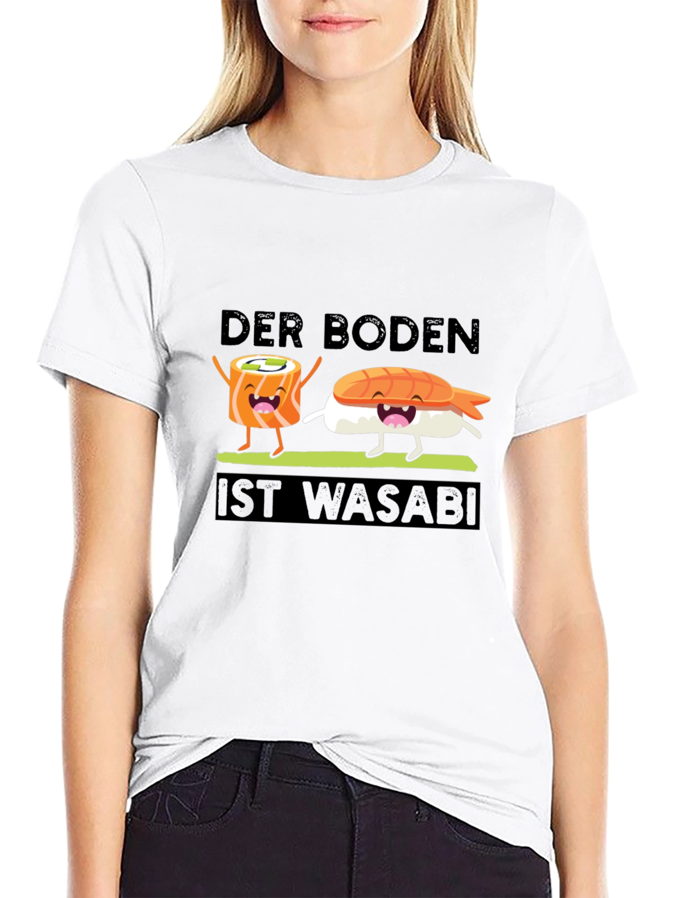 Black Sushi Wasabi T-Shirt - Funny Foodie Tee view 9