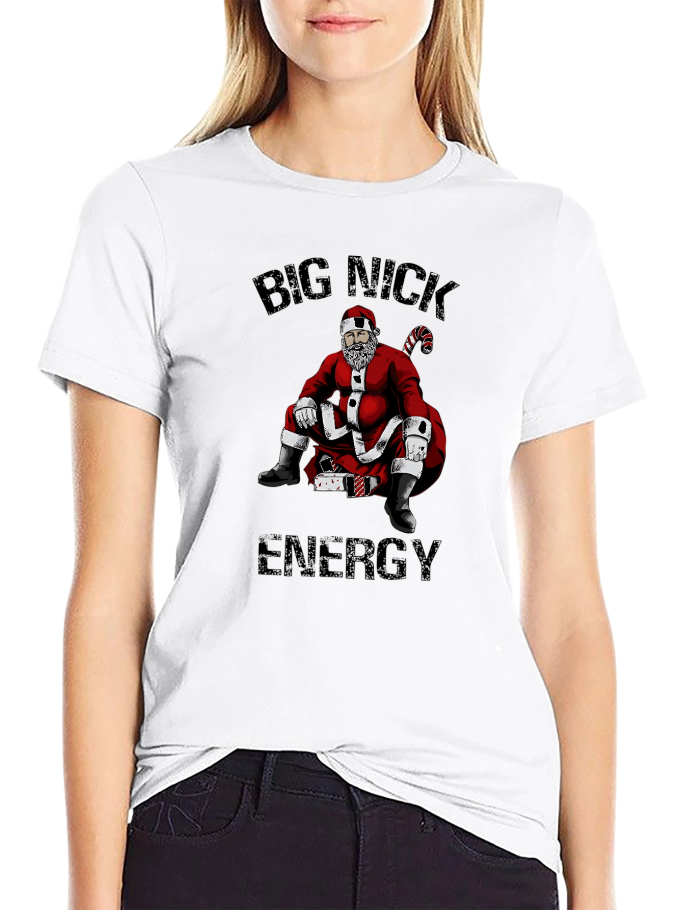 Black Big Nick Energy Santa Graphic Tee view 9