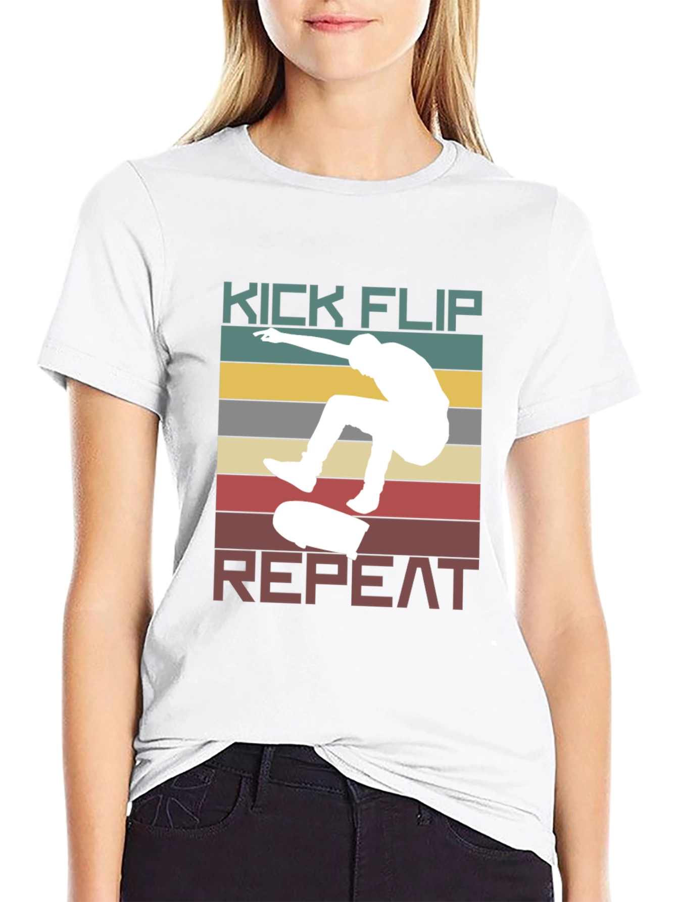 Black Kick Flip Repeat Graphic Tee view 9