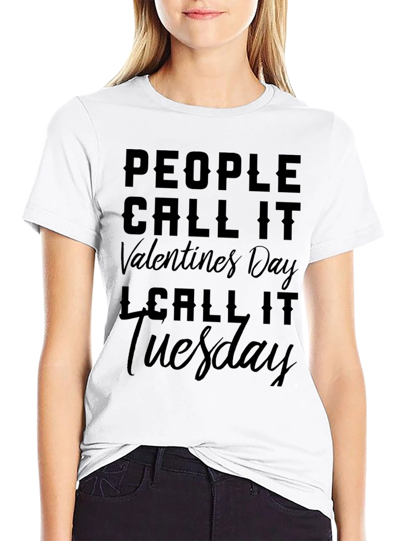 Black Funny Anti-Valentine's Day T-Shirt - Tuesday Humor view 9