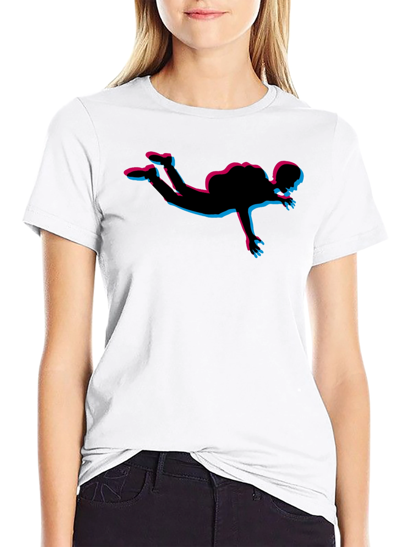 Black Skydiving Silhouette Graphic Tee - Black view 9