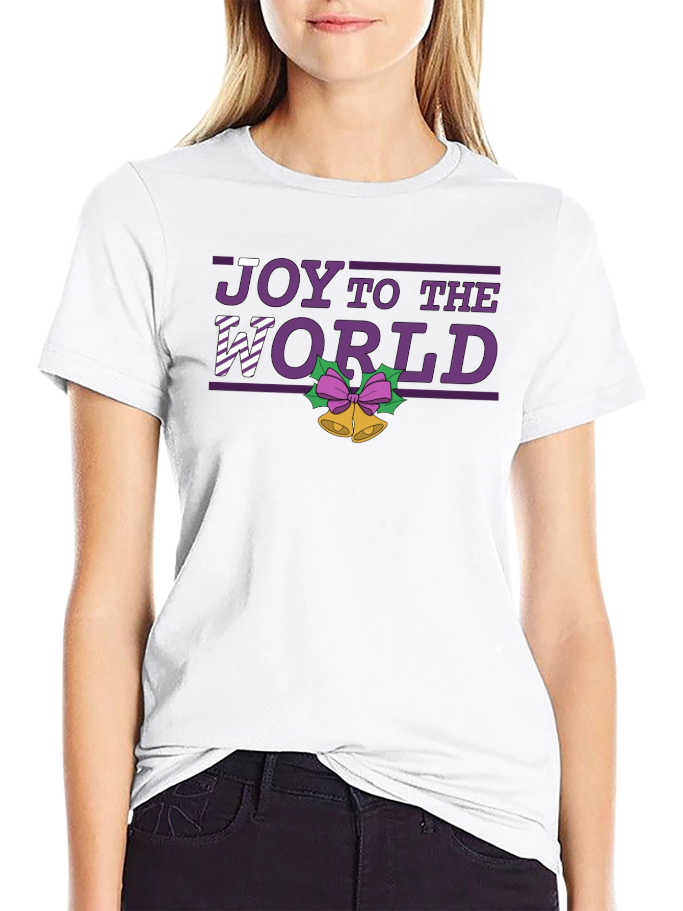 Black Joy To The World Holiday T-Shirt view 9