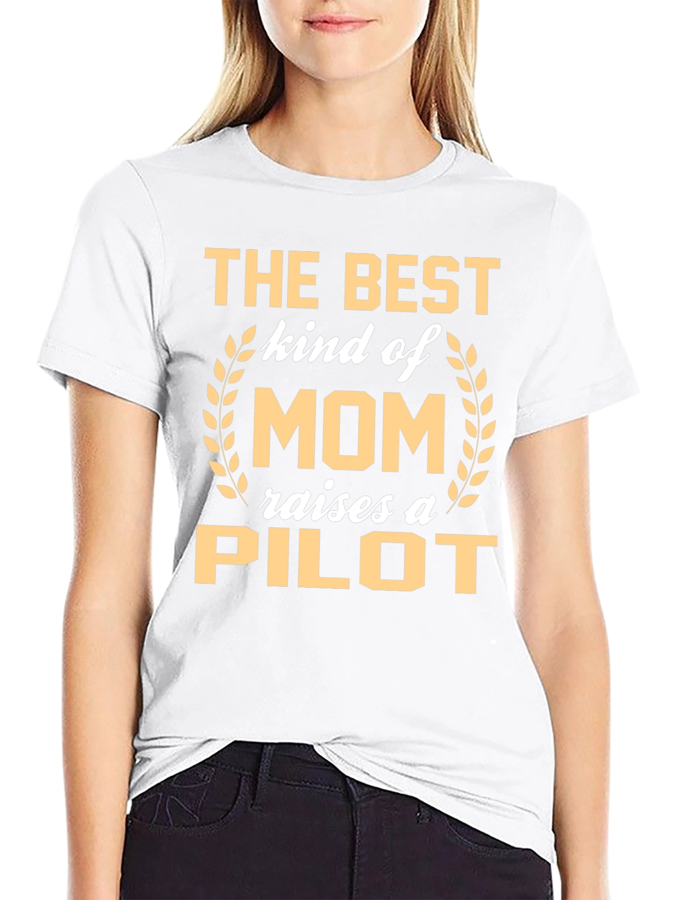 Black Best Mom Raises a Pilot T-Shirt view 9