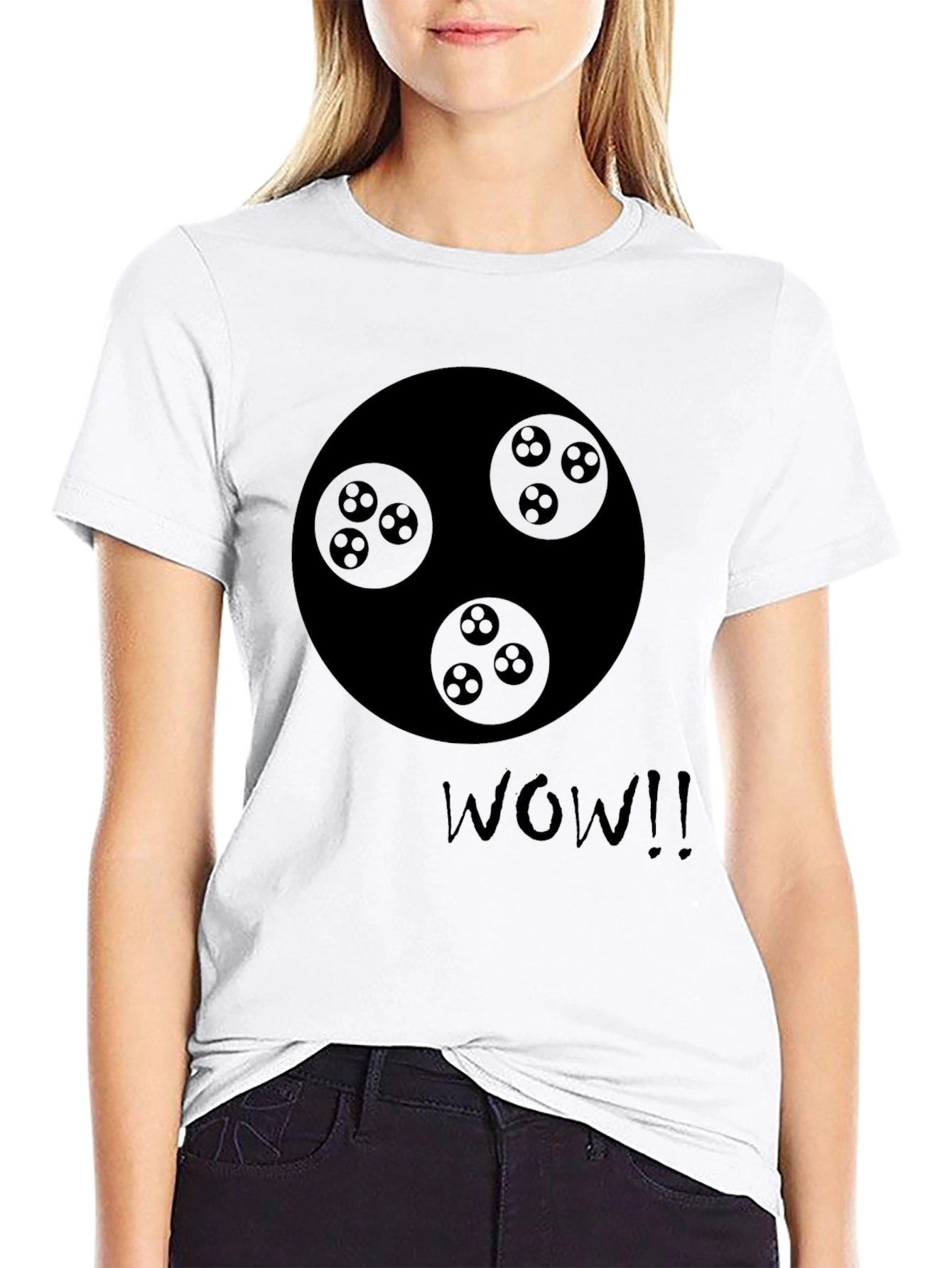 Black Novelty Graphic Print Crew Neck T-Shirt view 9