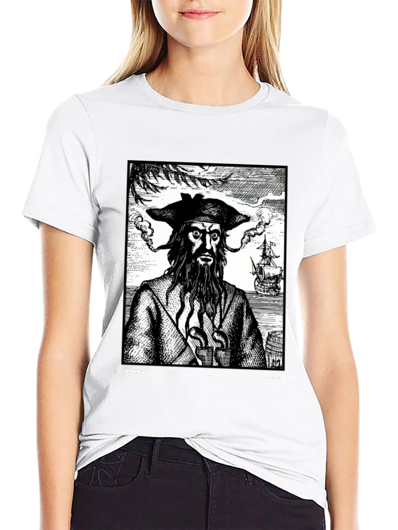 Blackbeard Pirate Graphic Tee - Classic Novelty Shirt - 9