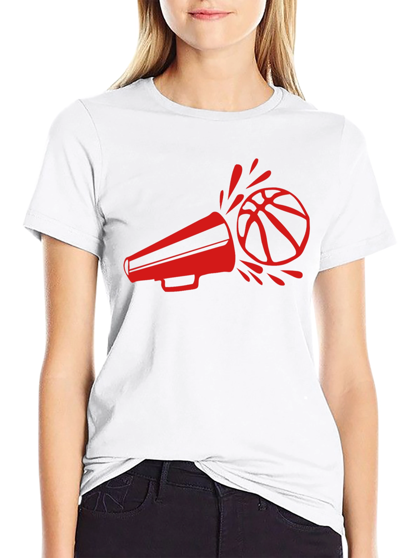 Black Basketball Megaphone Graphic Tee view 9