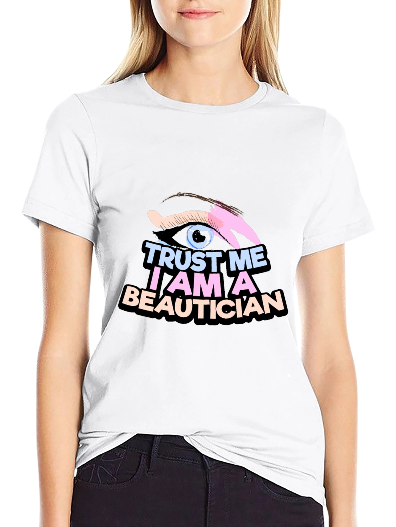 Black Trust Me I'm A Beautician Black T-Shirt view 9
