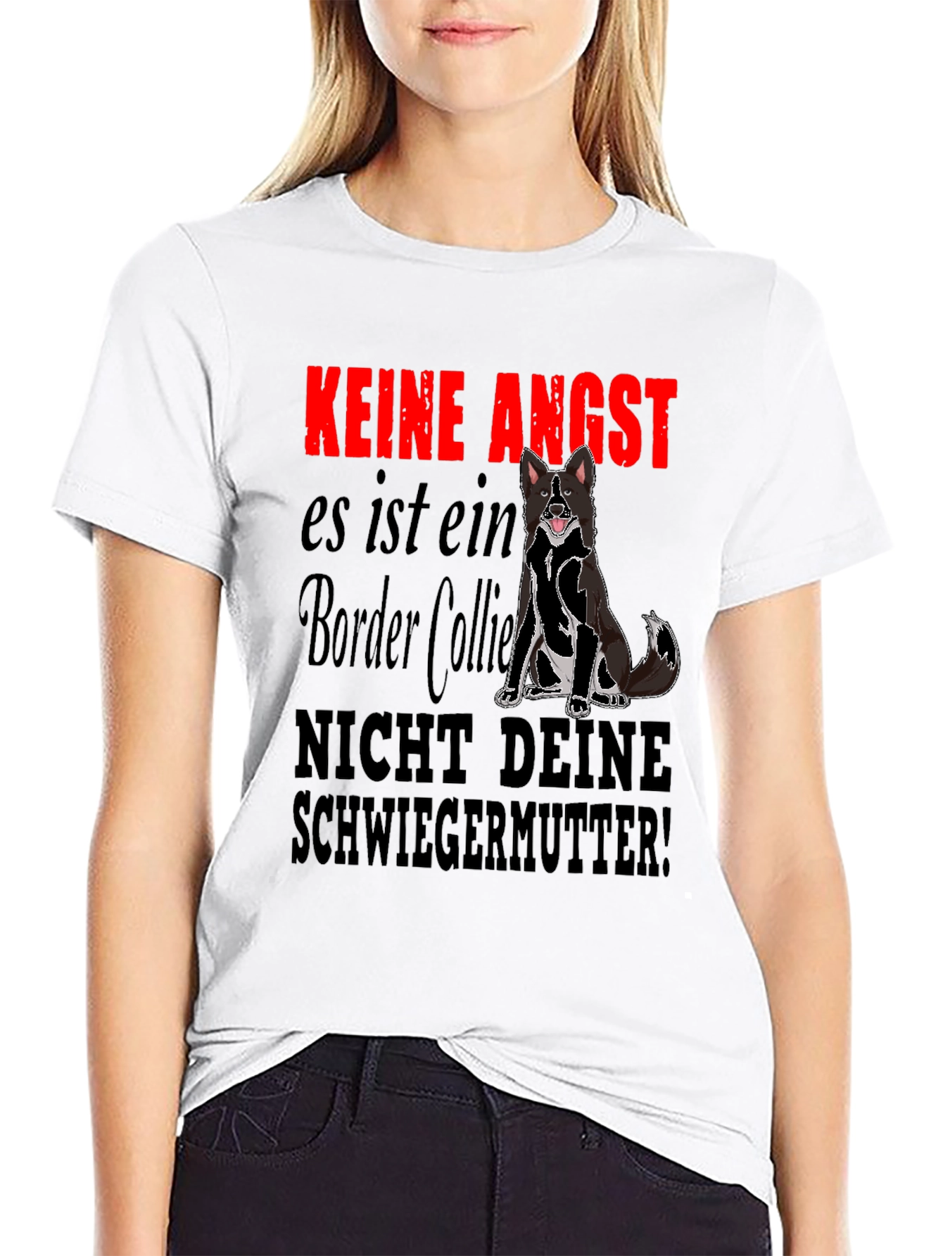 Black Keine Angst Border Collie Graphic T-Shirt view 9