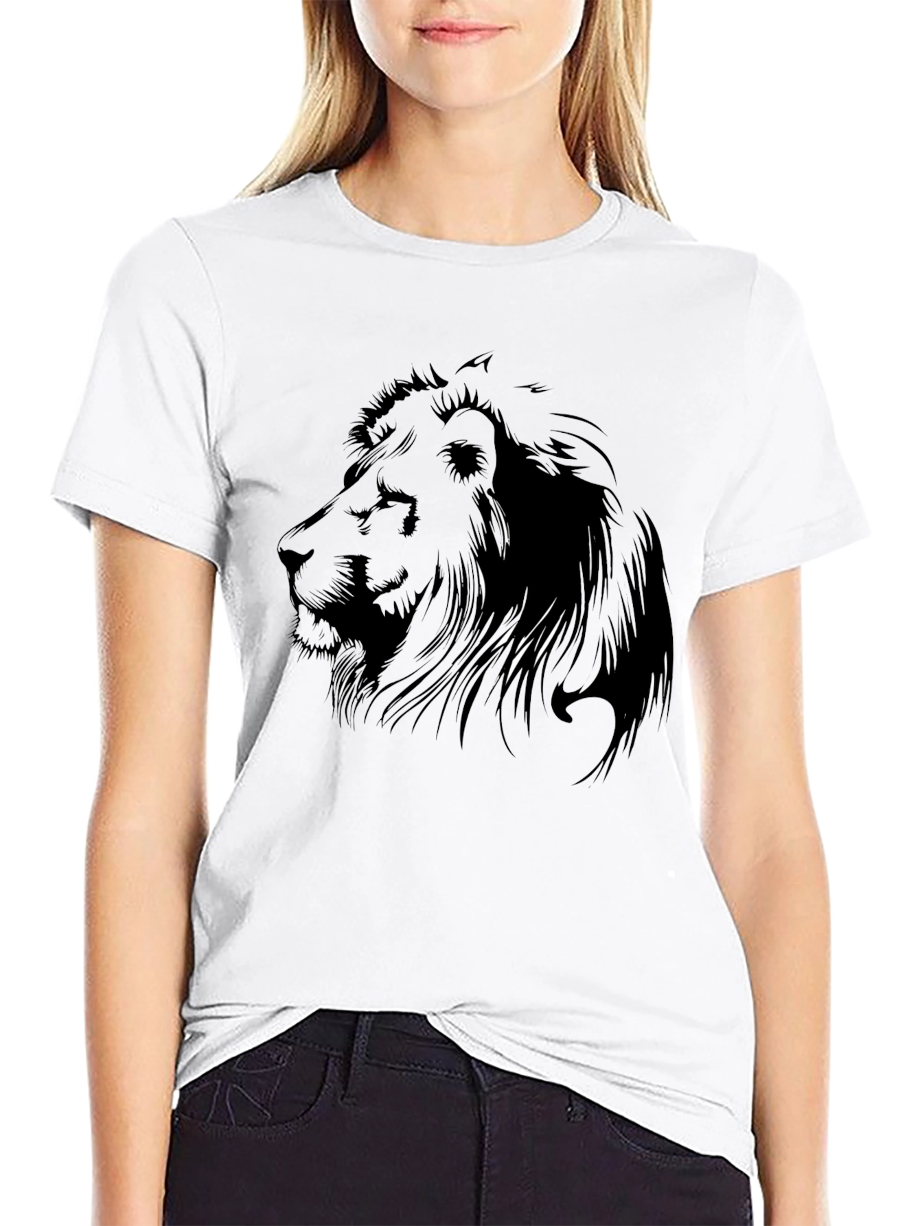 Black Lion Graphic T-Shirt - Men's Black Tee view 9