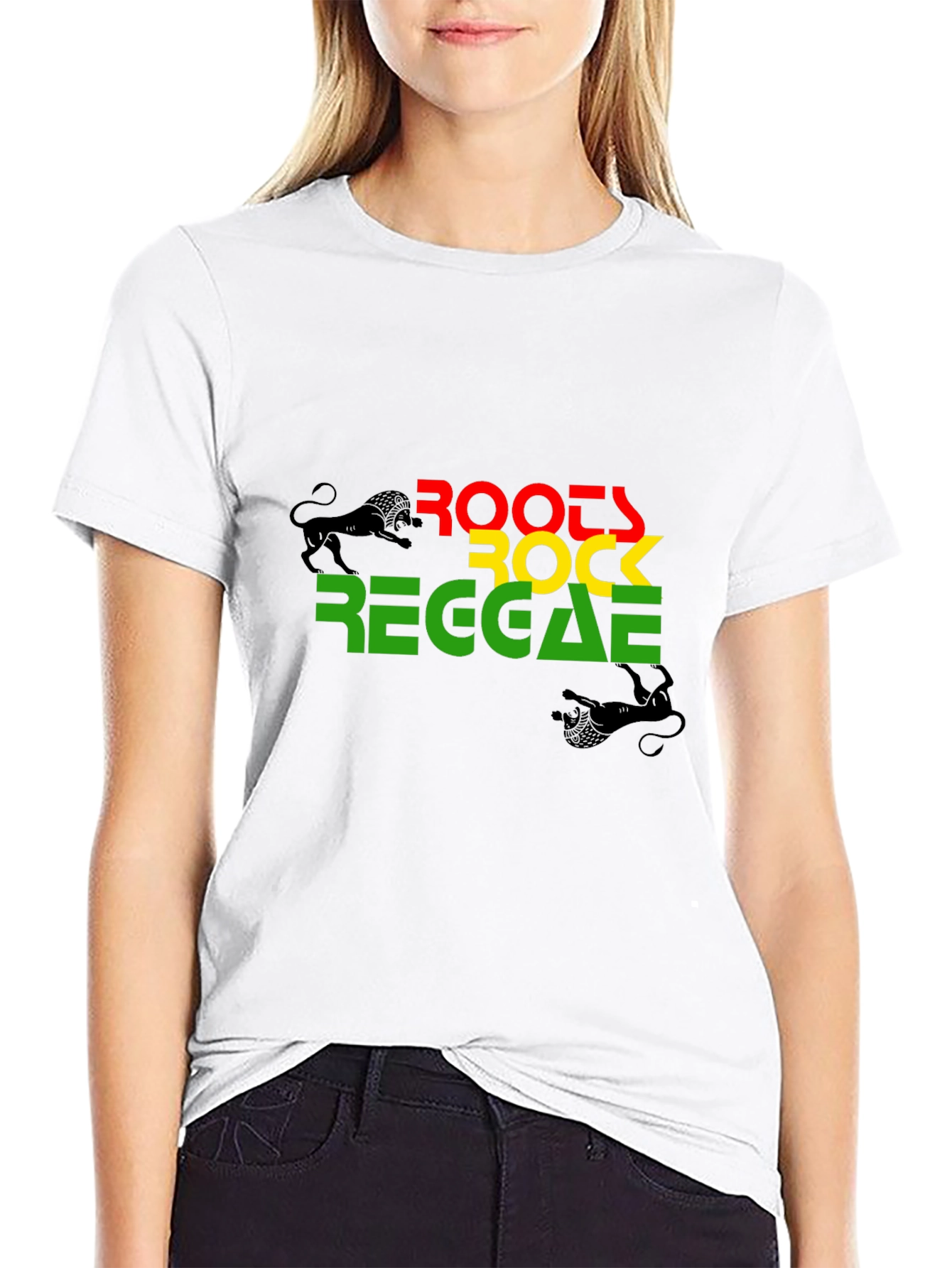 Black Roots Rock Reggae Graphic T-Shirt view 9