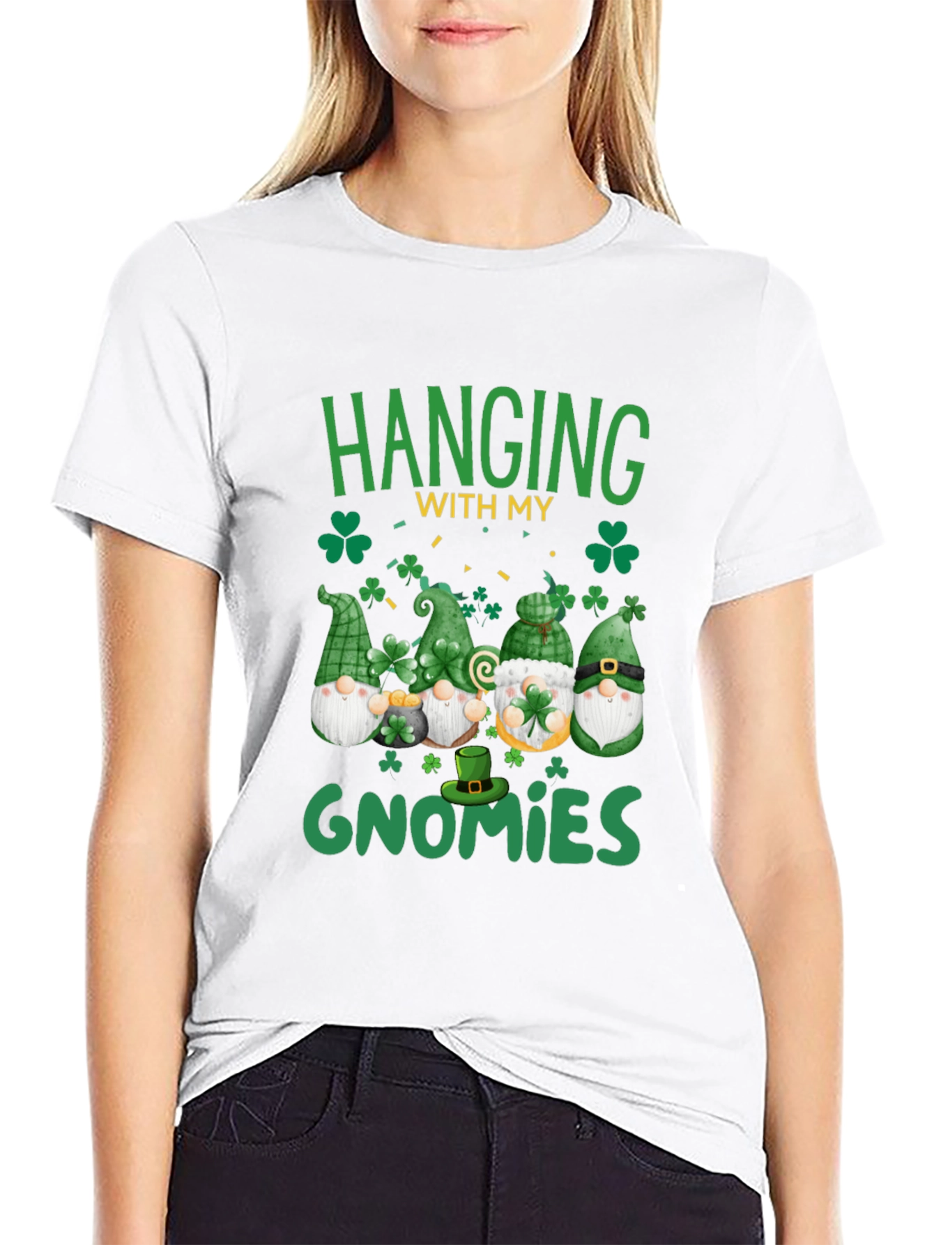 Black St. Patrick's Day Gnome T-Shirt view 9