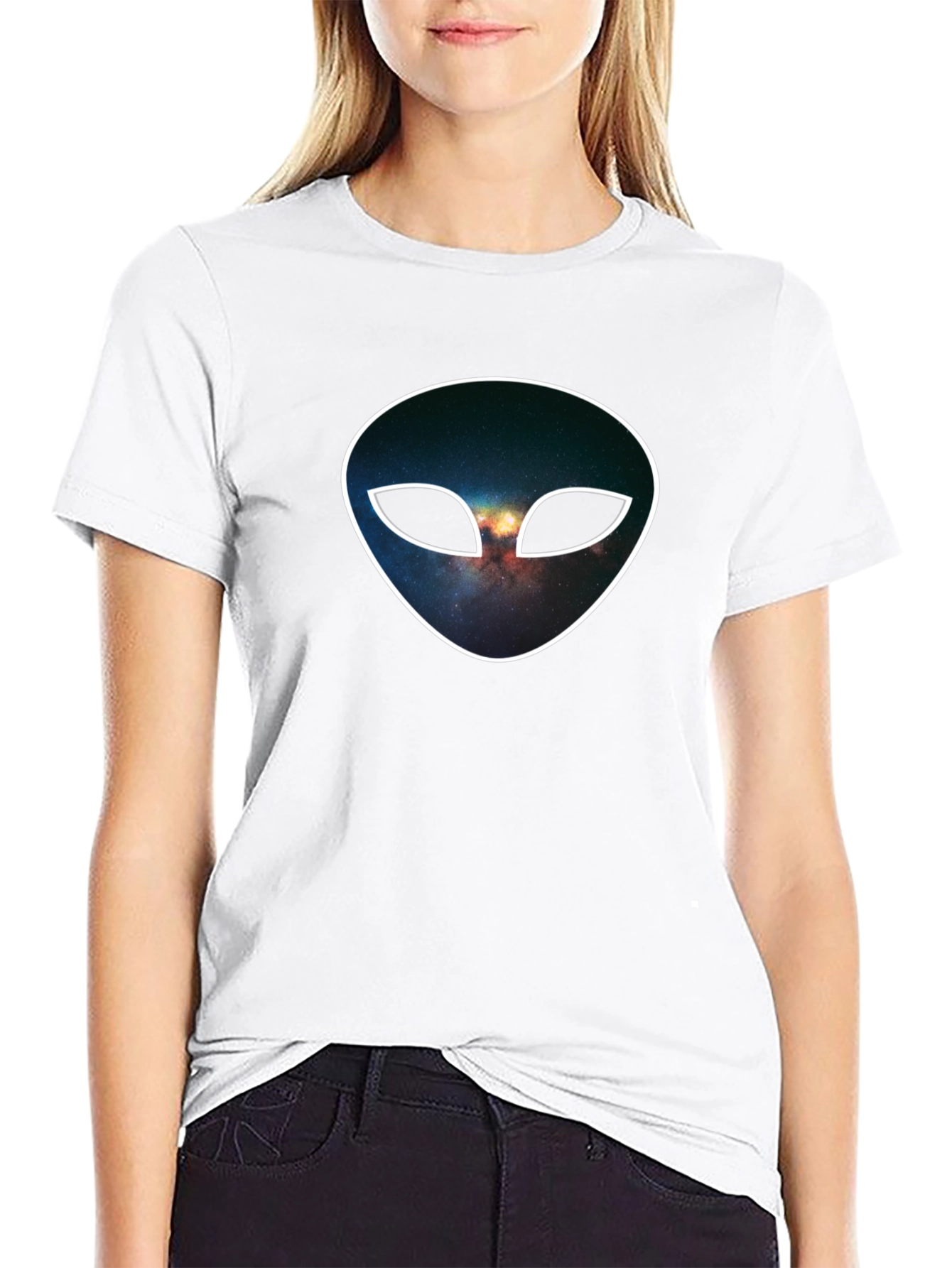 Black Cosmic Alien Graphic T-Shirt view 9
