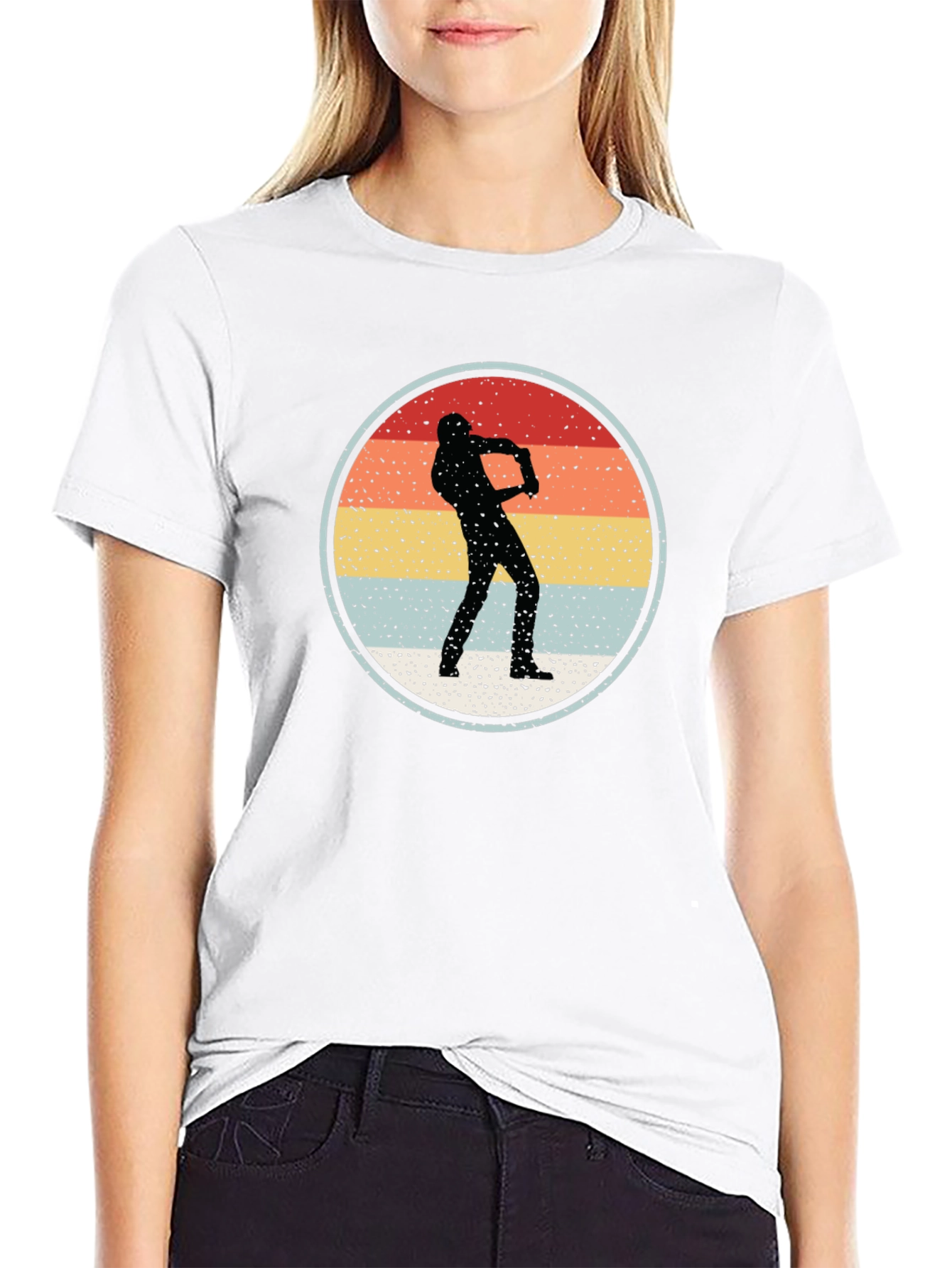 Black Retro Saxophone Player Graphic Tee view 9