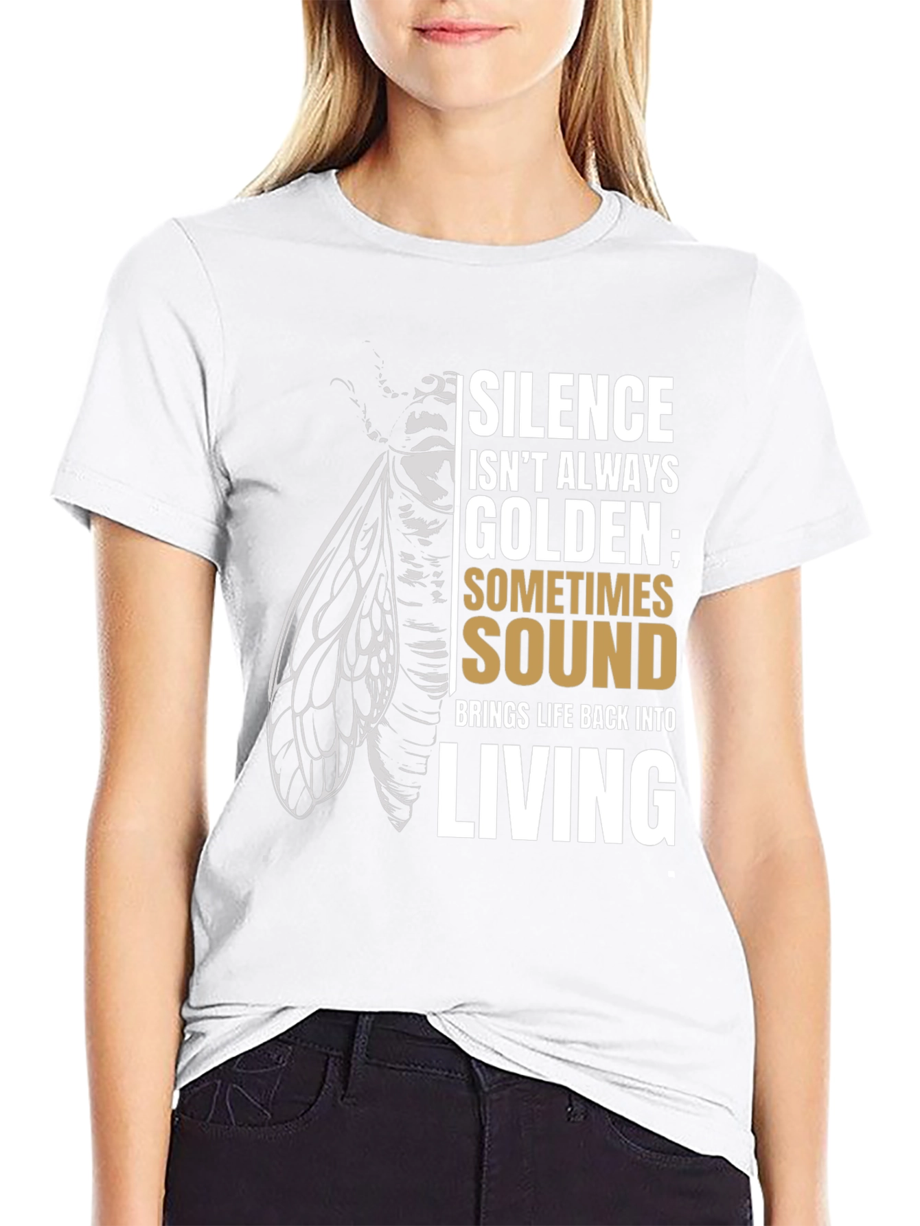 Black Cicada Sound T-Shirt: Silence Isn't Always Golden view 9