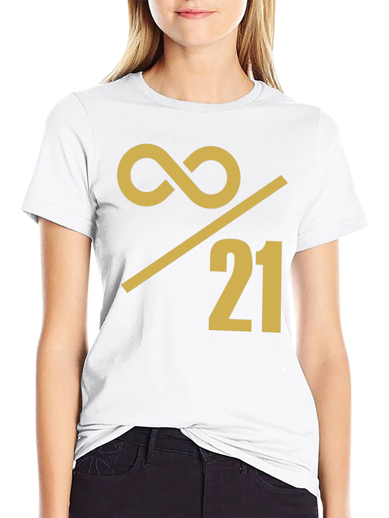 Black Infinity Over 21 Graphic Tee - Bold Statement Shirt view 9
