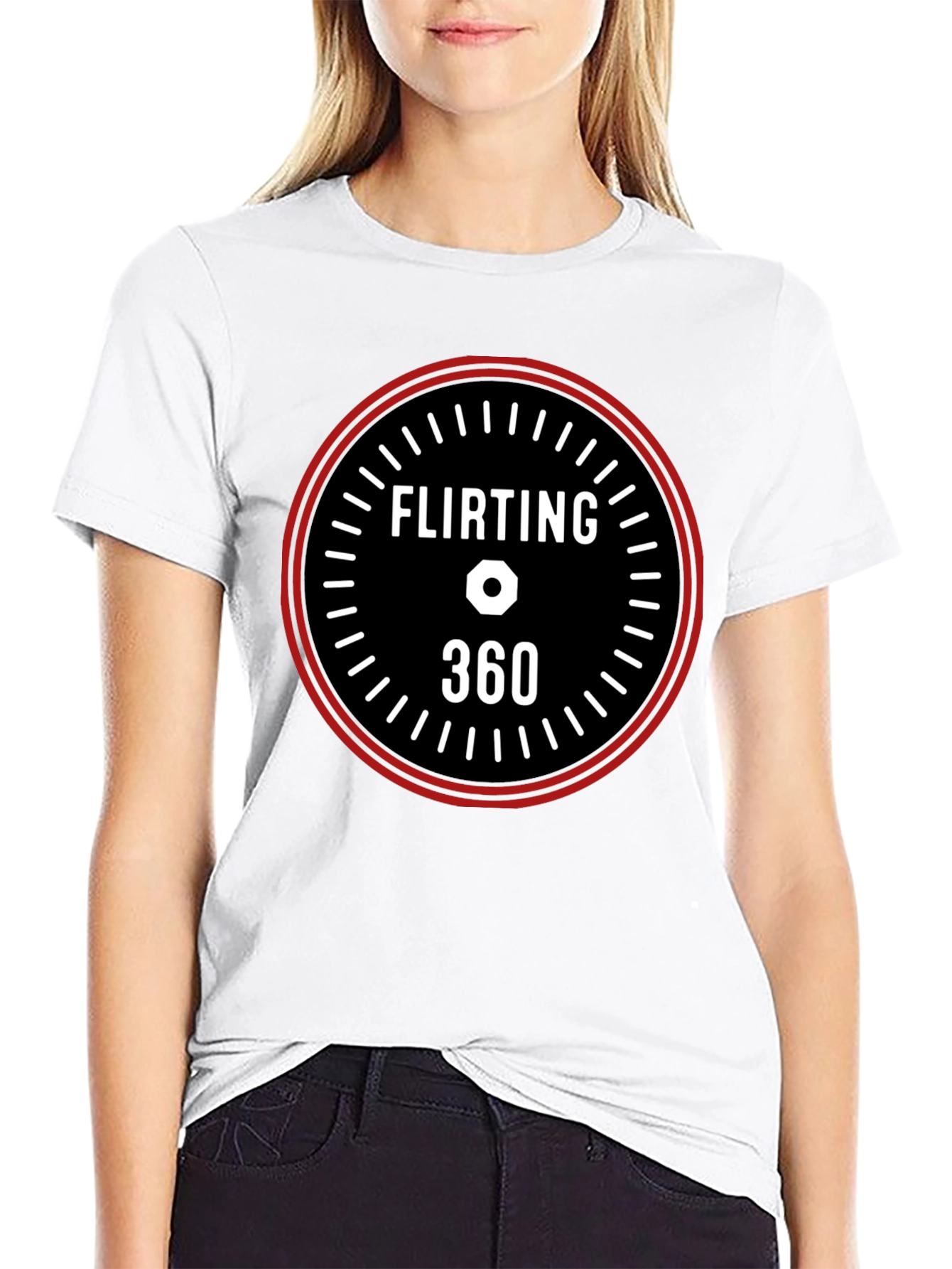 Black Flirting 360 Graphic Tee - Black Casual T-Shirt view 9