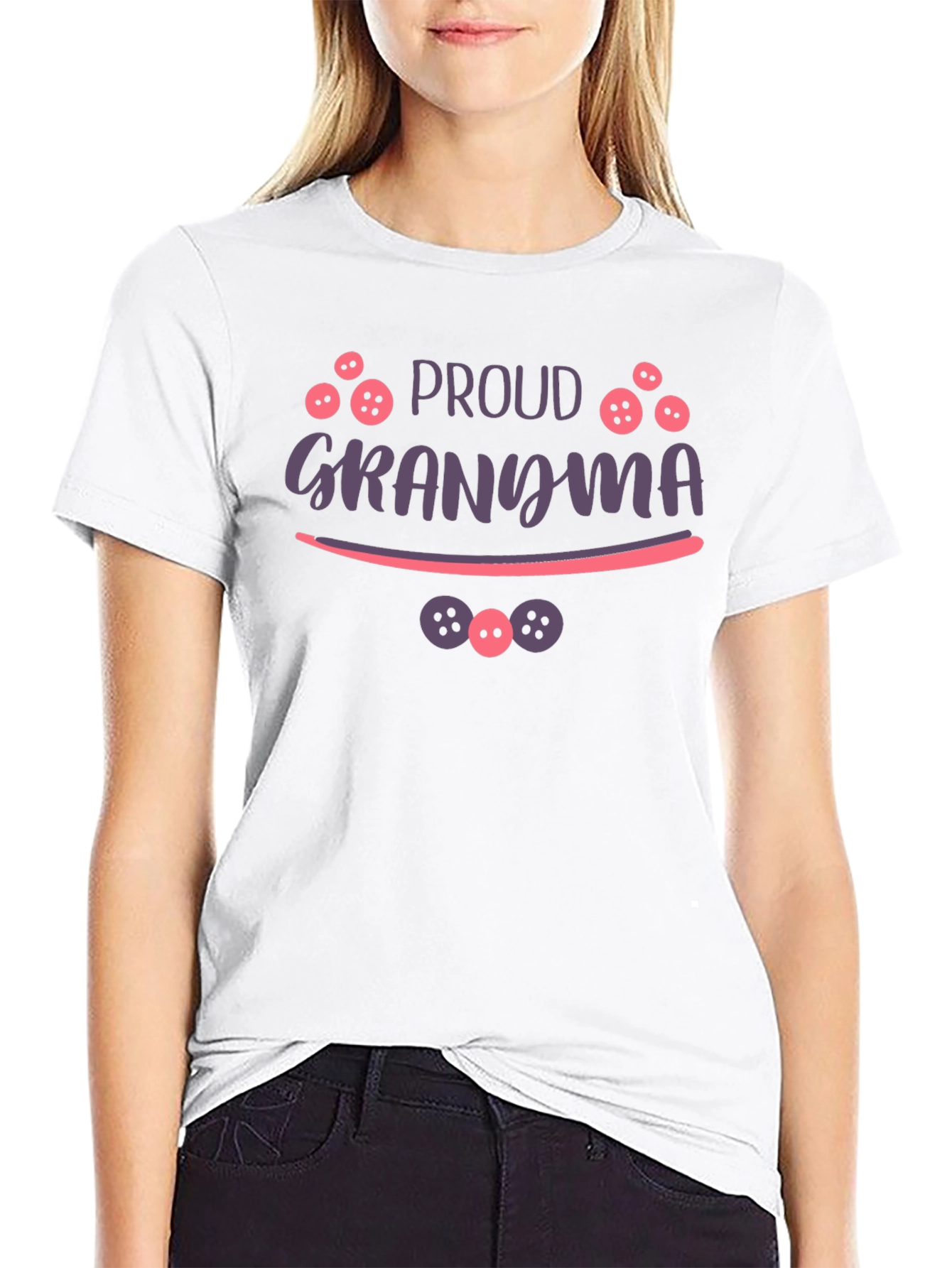 Black Proud Grandma Graphic T-Shirt - Black view 9