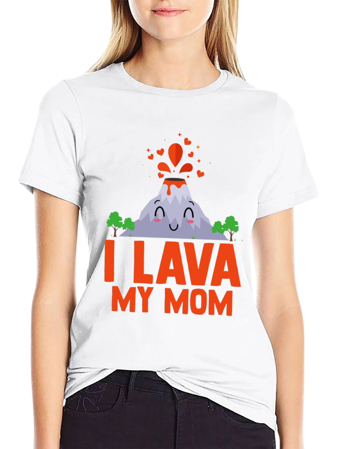 Black I Lava My Mom T-Shirt - Cute Volcano Design view 9