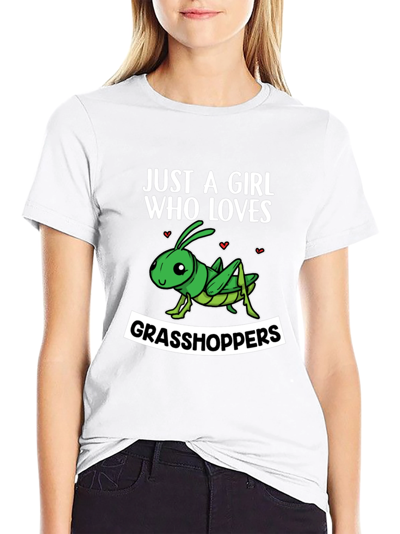 Black Grasshopper Lover T-Shirt - Just A Girl Who Loves view 9