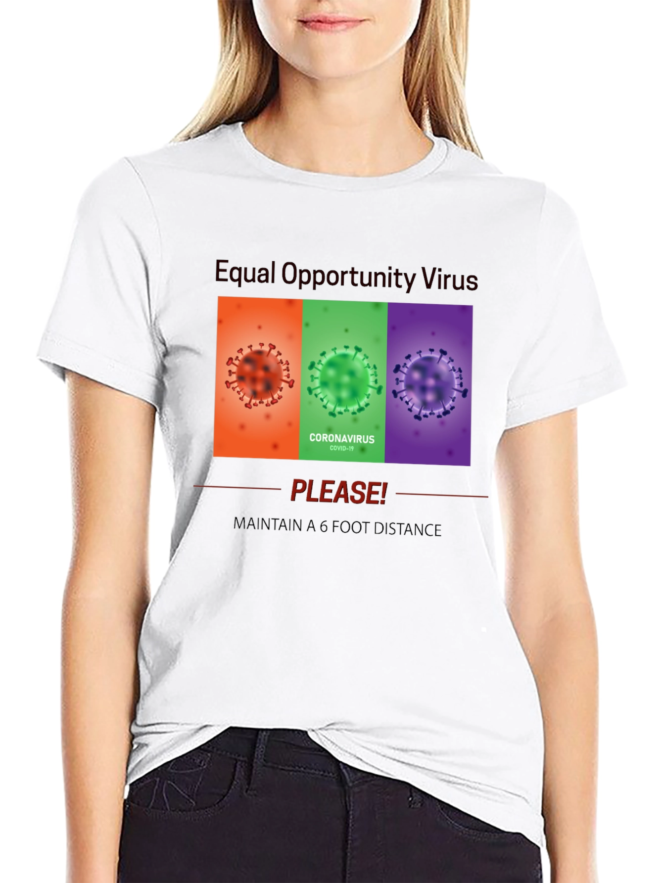 Black Equal Opportunity Virus Graphic Tee view 9