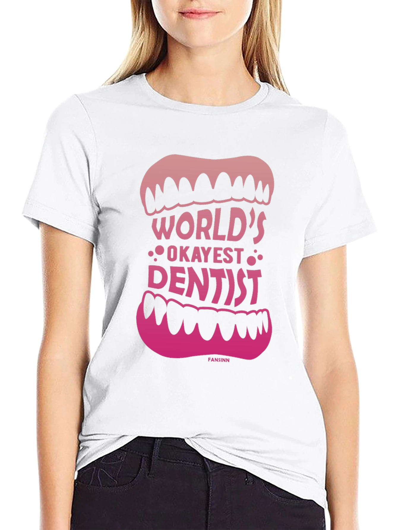 Black World's Okayest Dentist Graphic Tee - Black view 9