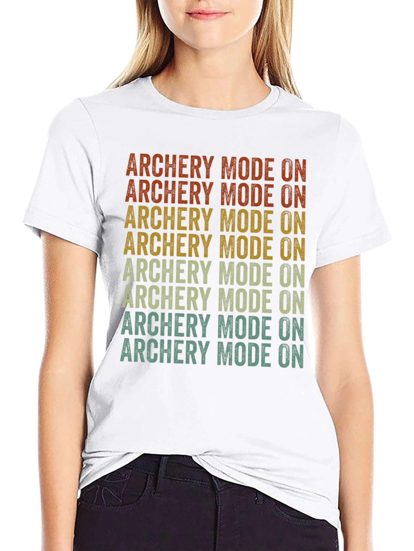 Black Archery Mode On T-Shirt - Retro Design view 9