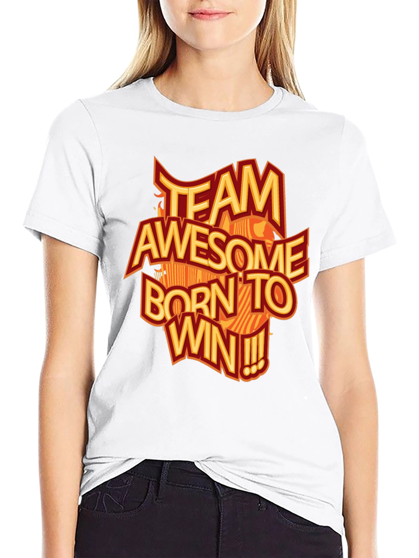 Black Team Awesome T-Shirt - Born to Win! view 9